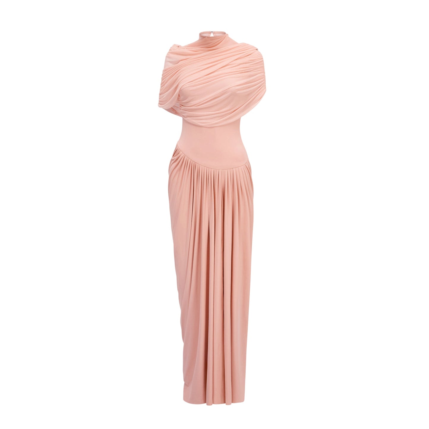 Vestale Asymmetrical Pleated Maxi Dress