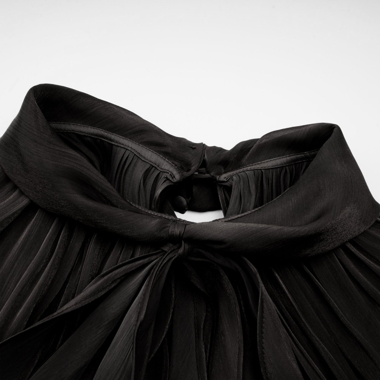 Mila pleated satin maxi dress in Black