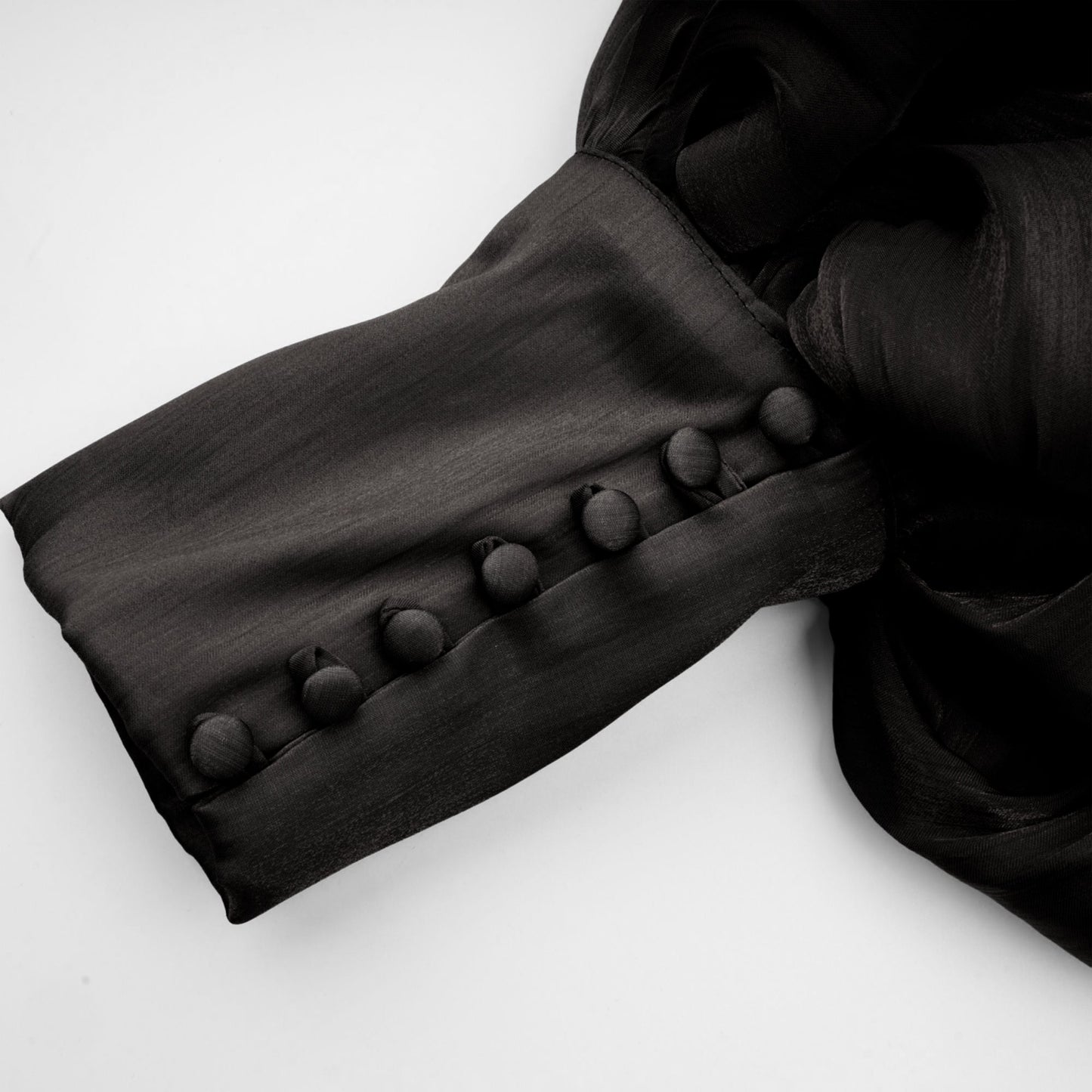 Mila pleated satin maxi dress in Black