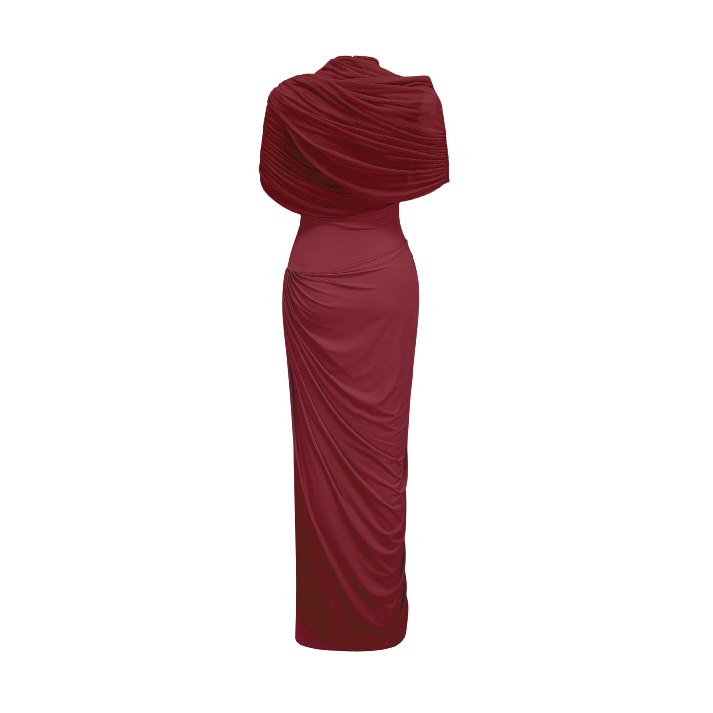 Vestale Asymmetrical Pleated Maxi Dress