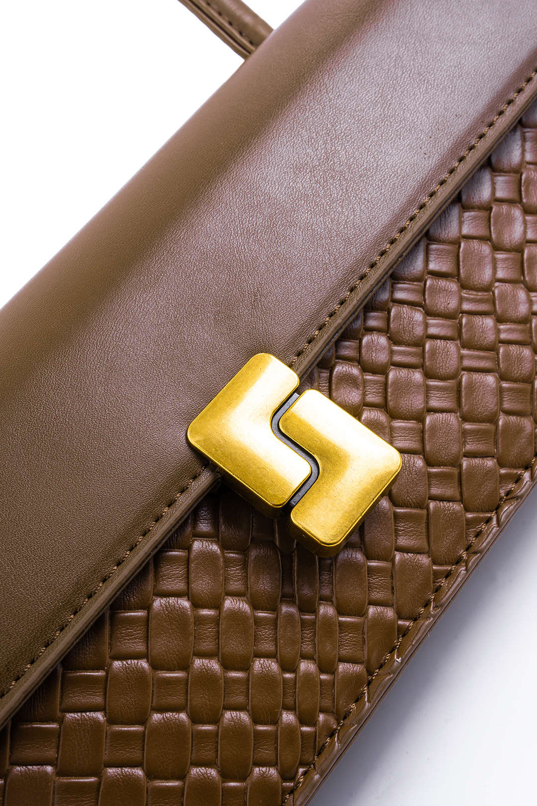 Metallic Decor Square Shoulder Bag