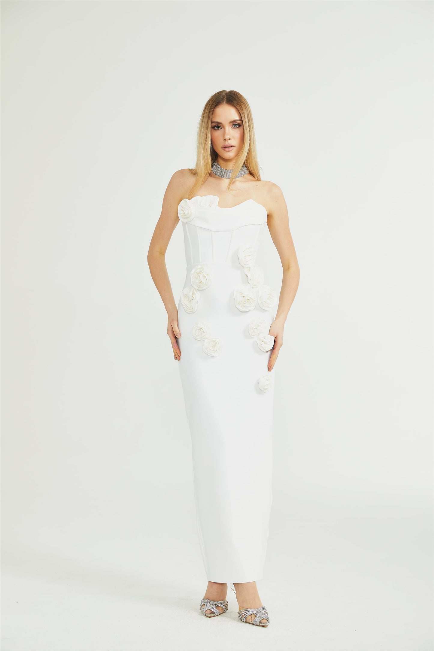 Geneviève off-shoulder floral dress
