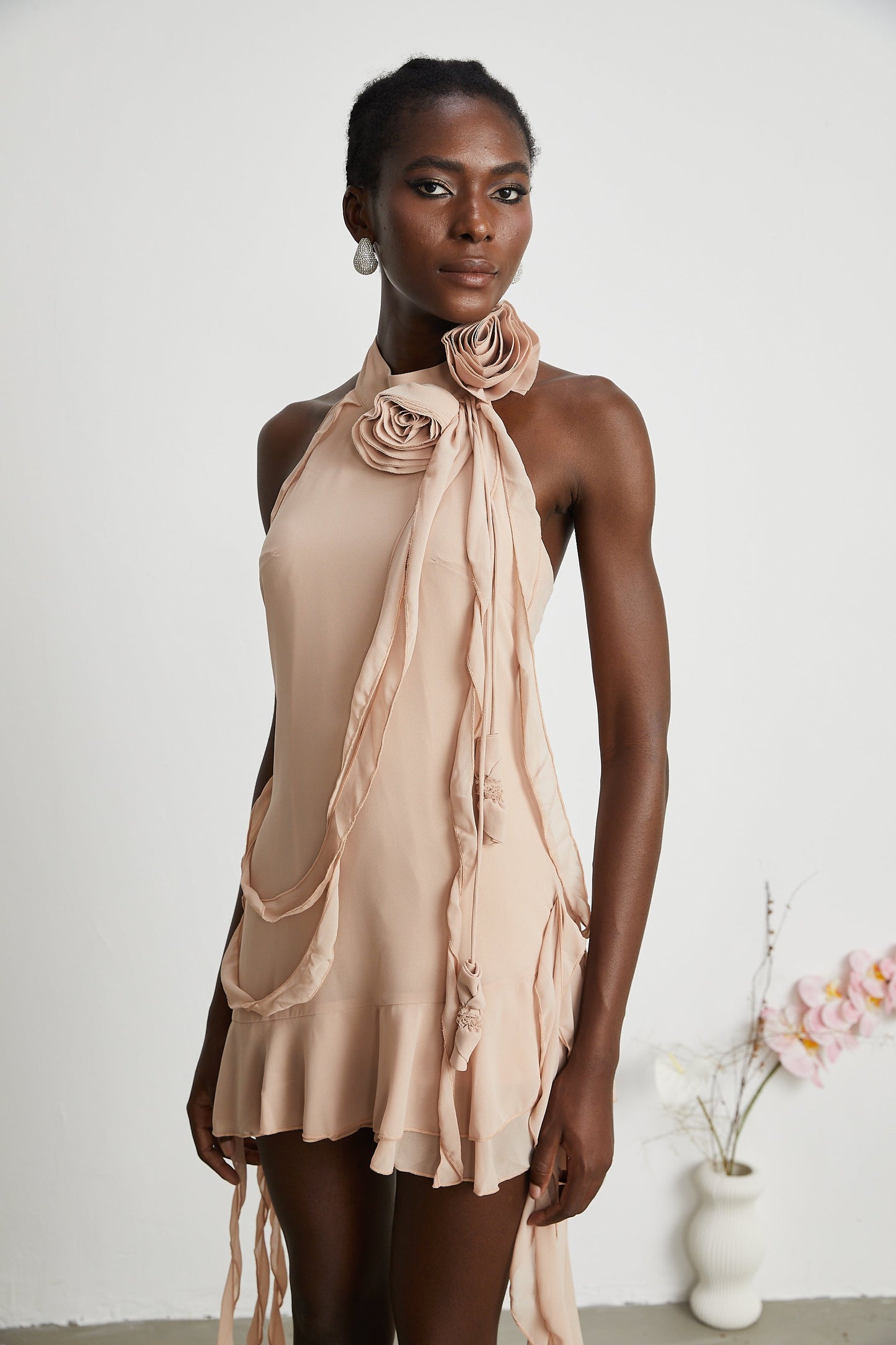 Eloisee Floral Asymmetrical Mini Dress