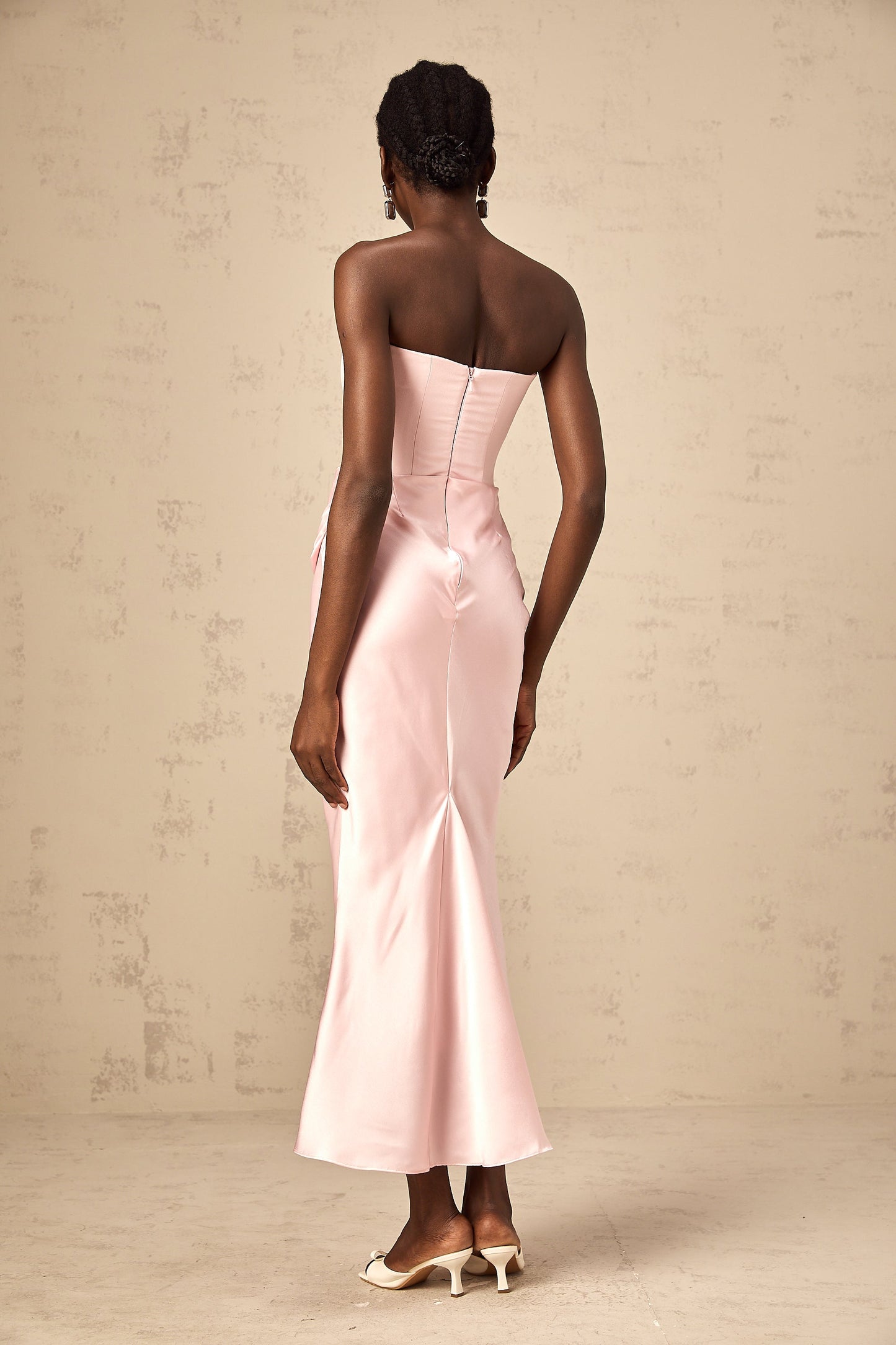 Aurore Pink Off-Shoulder Maxi Dress