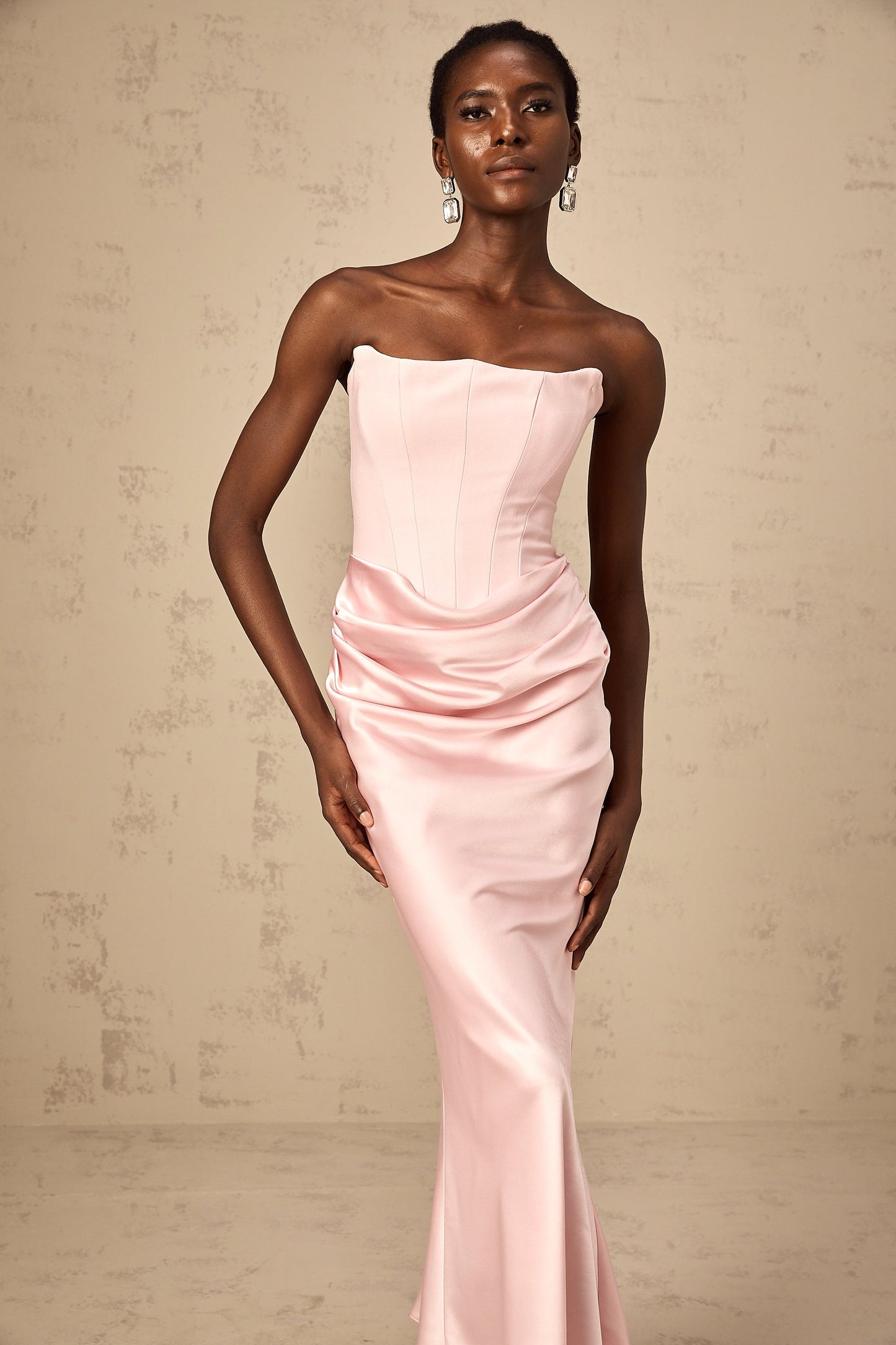 Aurore Pink Off-Shoulder Maxi Dress
