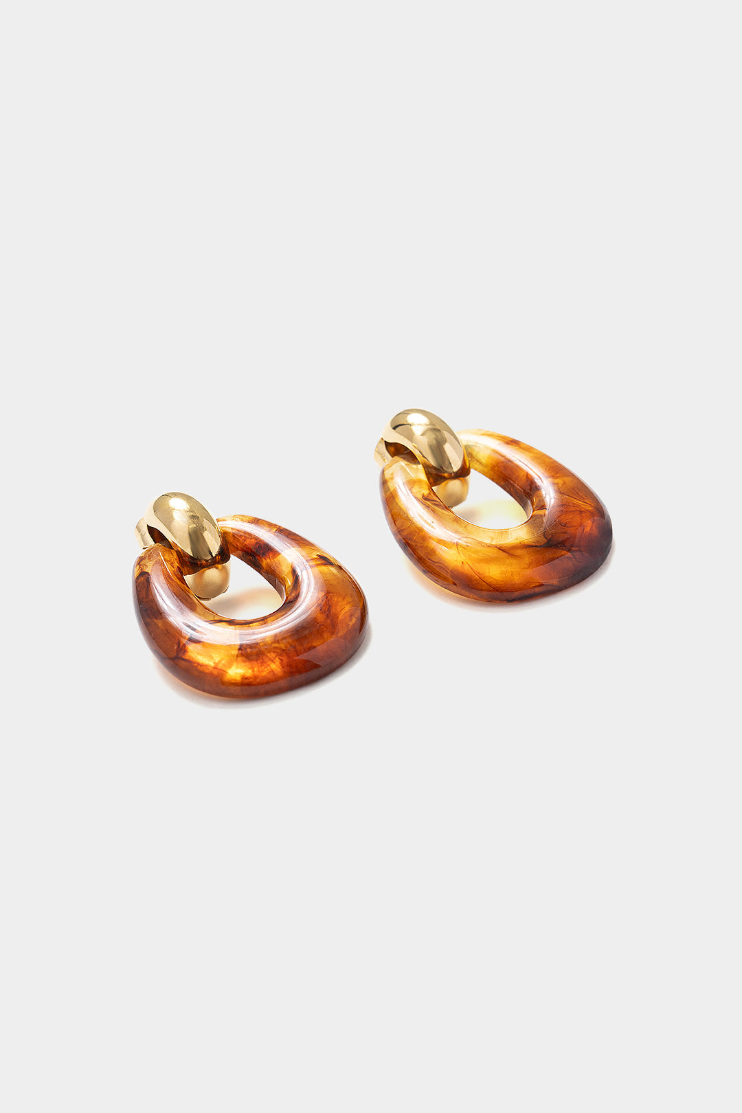Resin Stainless Steel Geometric Earrings