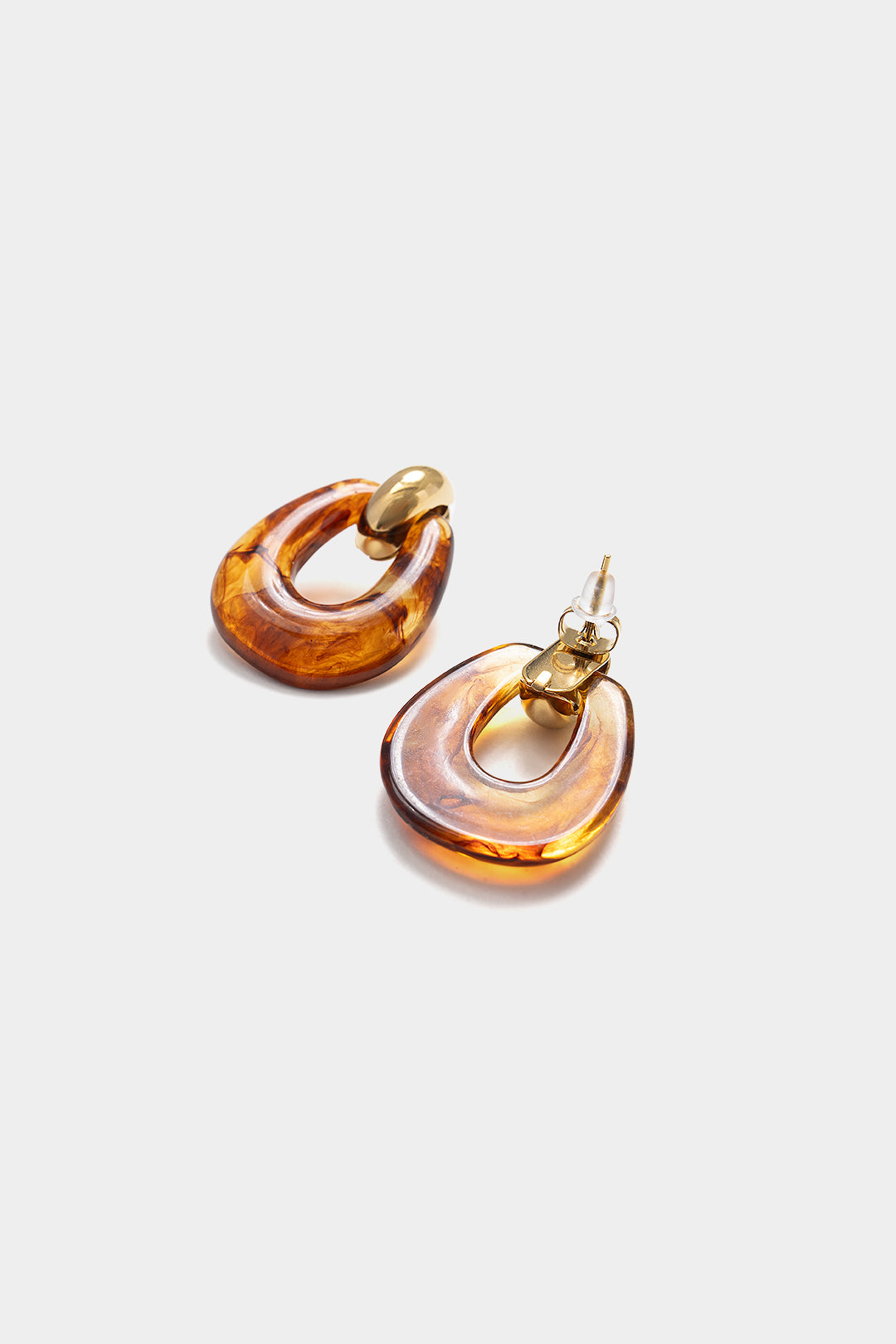 Resin Stainless Steel Geometric Earrings