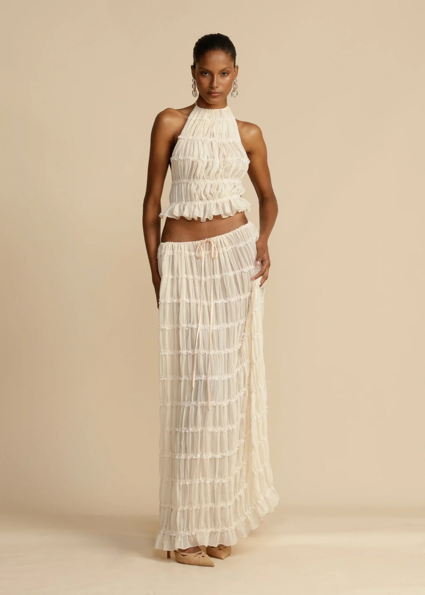 Maria Pleated Set - Ivory