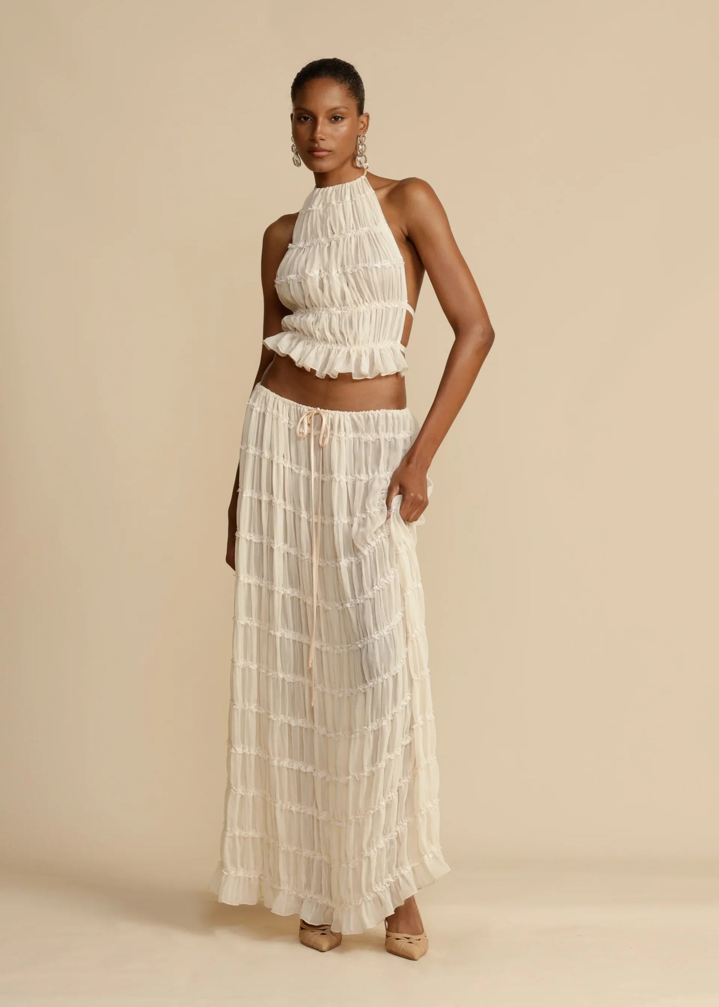 Maria Pleated Set - Ivory