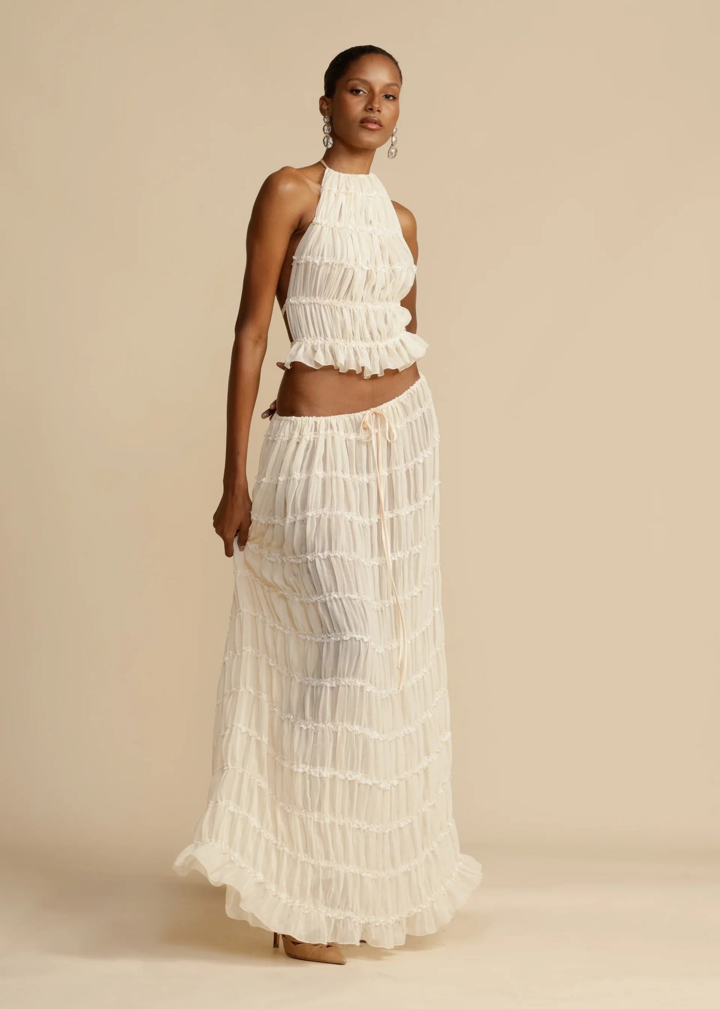 Maria Pleated Set - Ivory