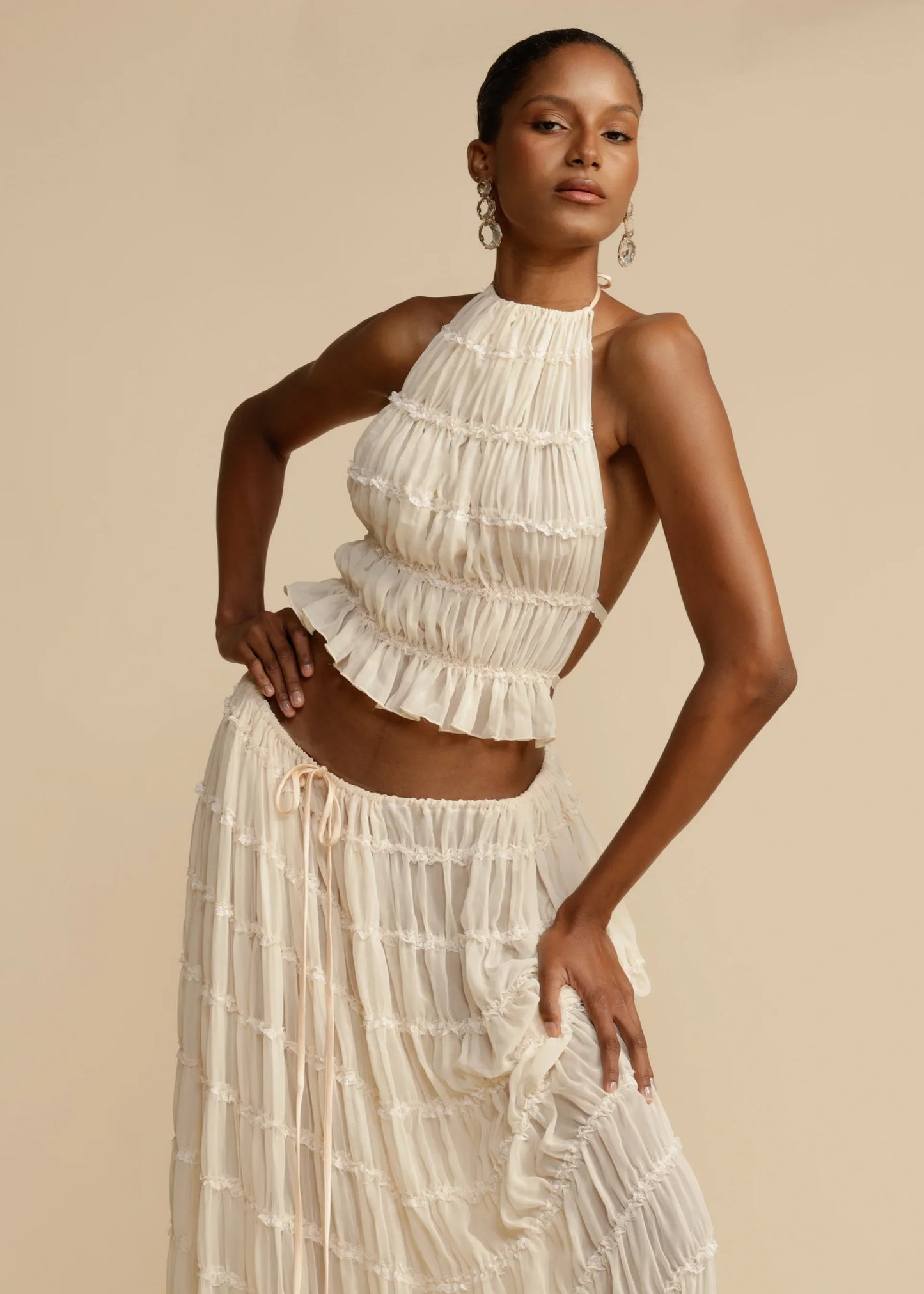 Maria Pleated Set - Ivory