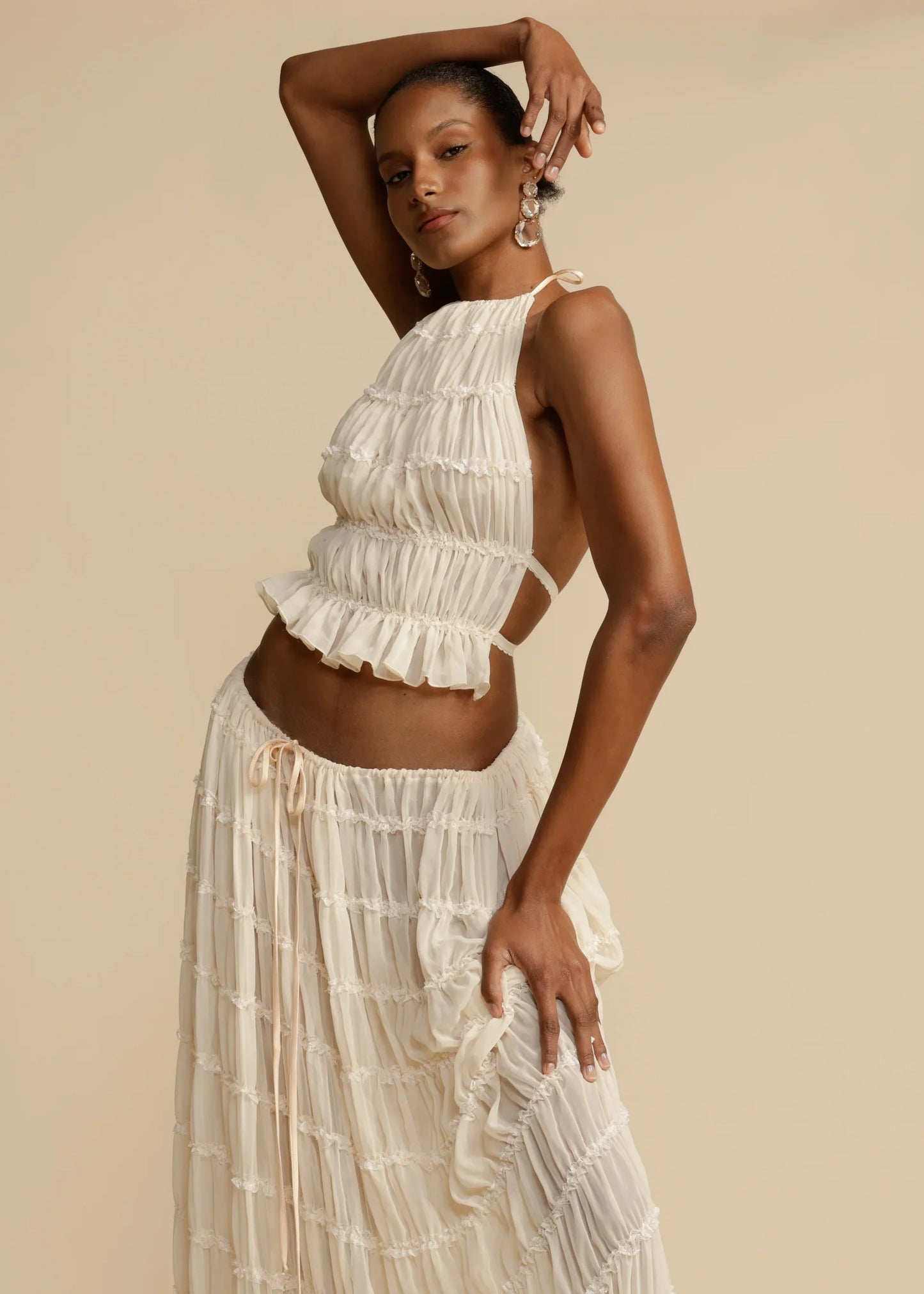 Maria Pleated Set - Ivory
