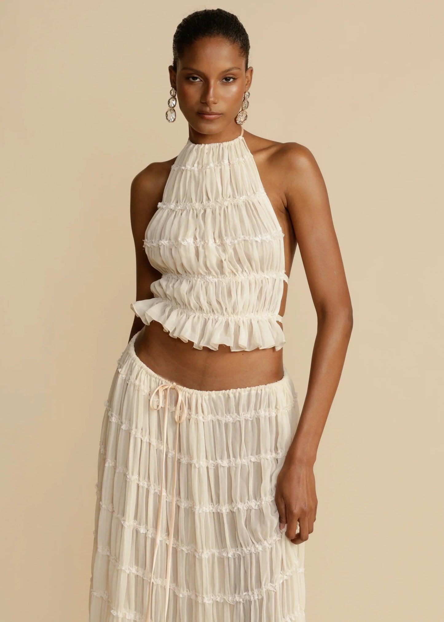 Maria Pleated Set - Ivory