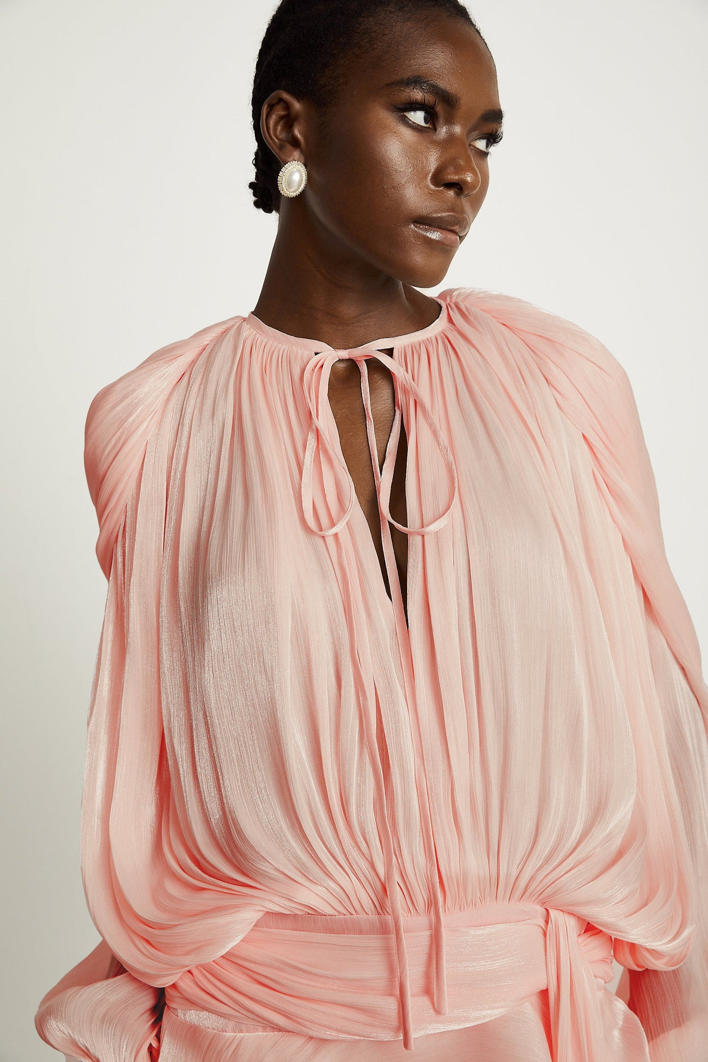 Eugénie Pink Fully Pleated Ruffled Mini Dress
