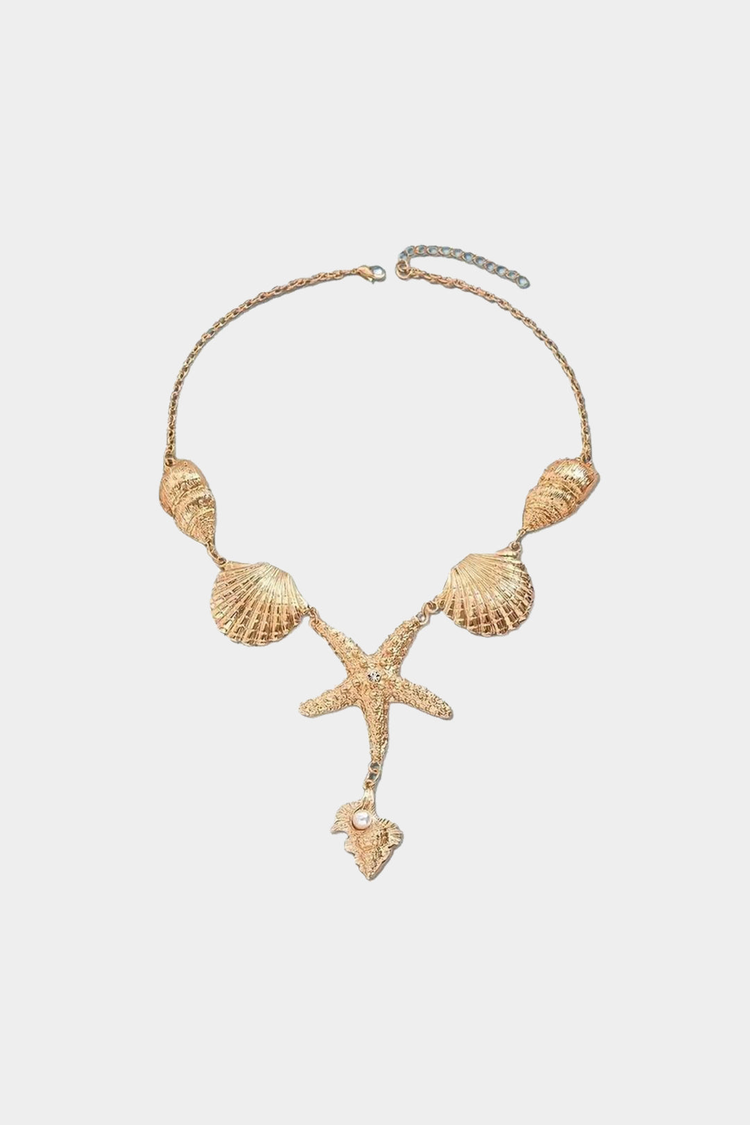 Alloy Bead Shell Starfish Necklace