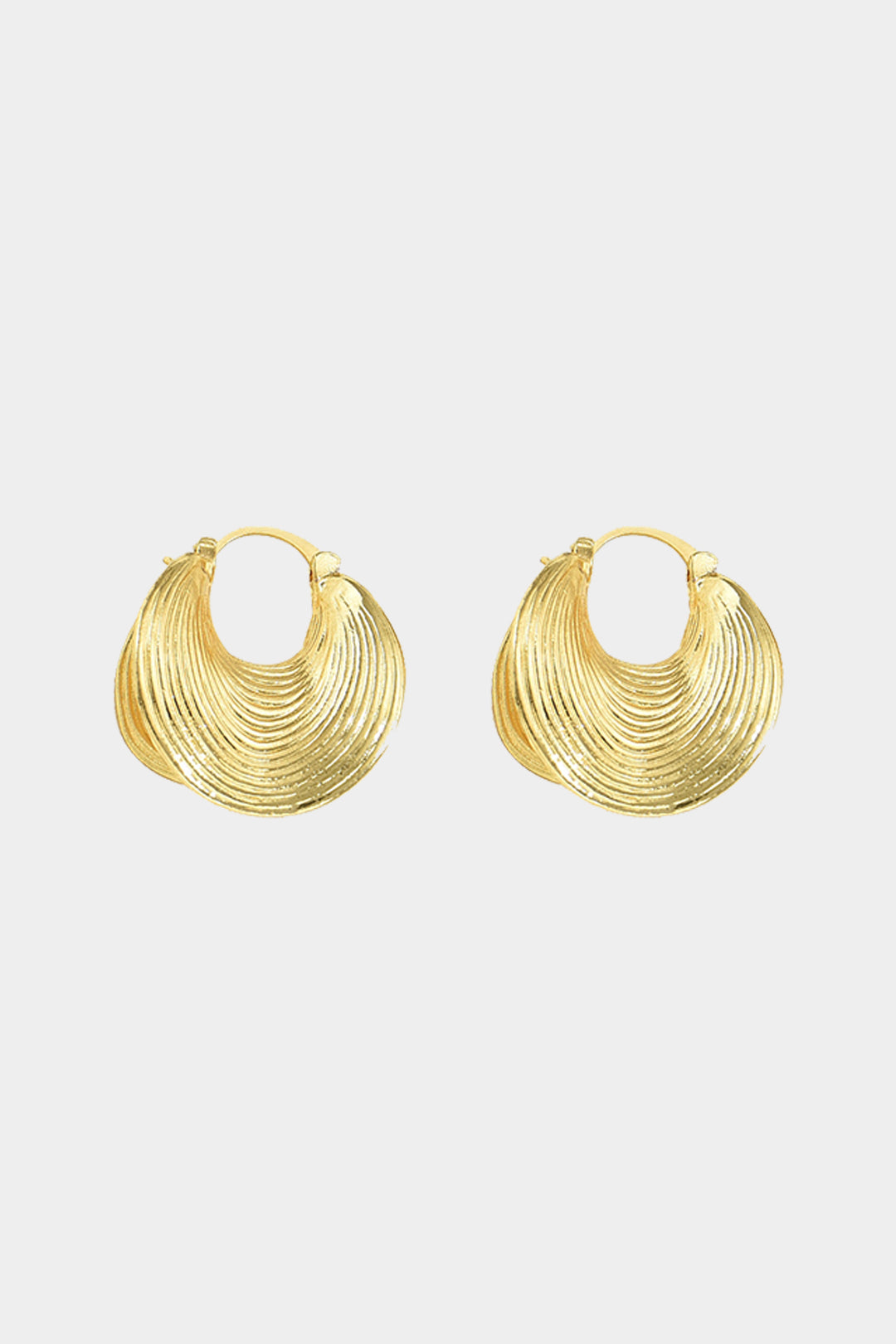 Fan-Shaped Striped Simple Earrings