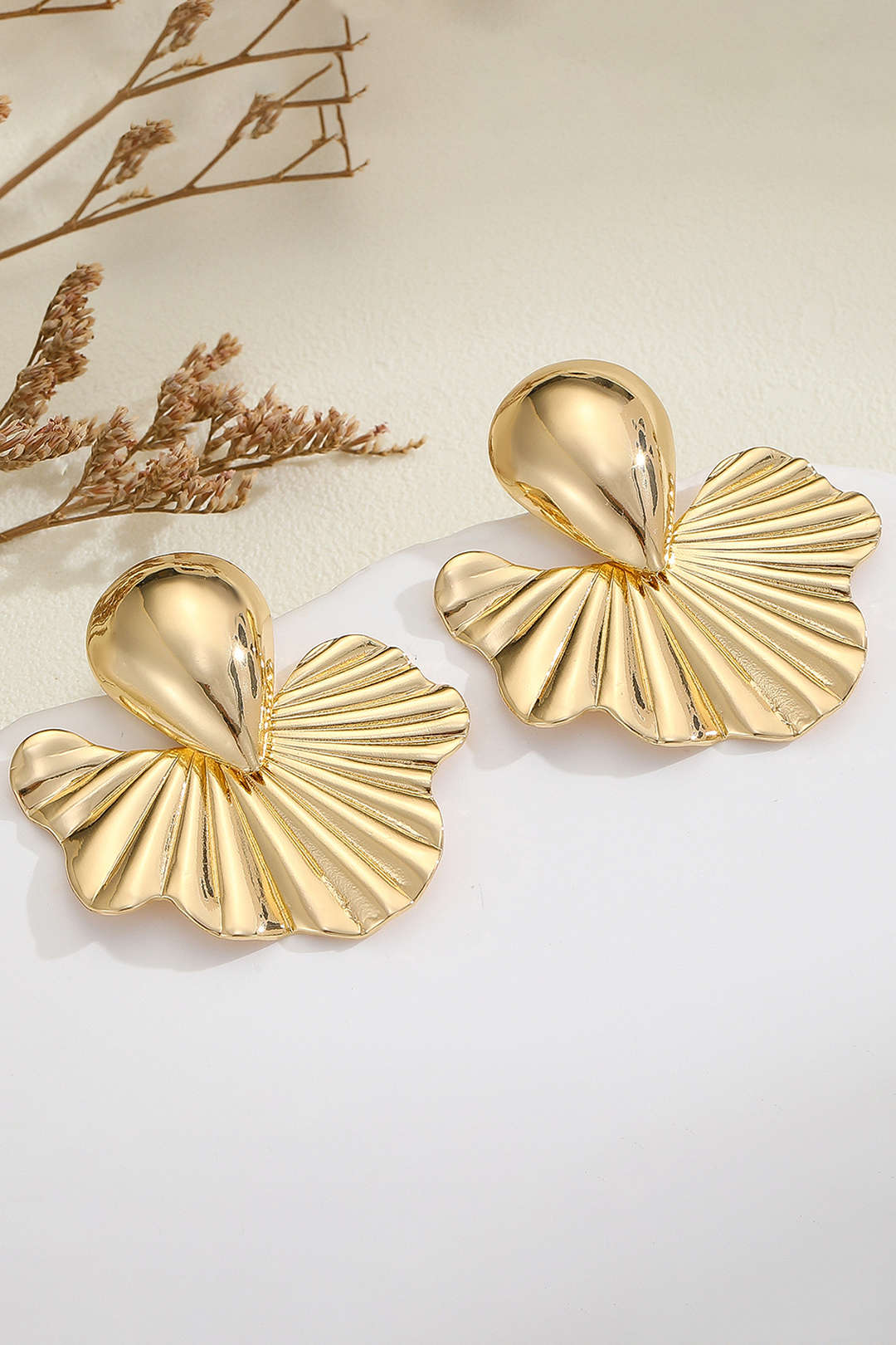 Metallic Ruched Earrings