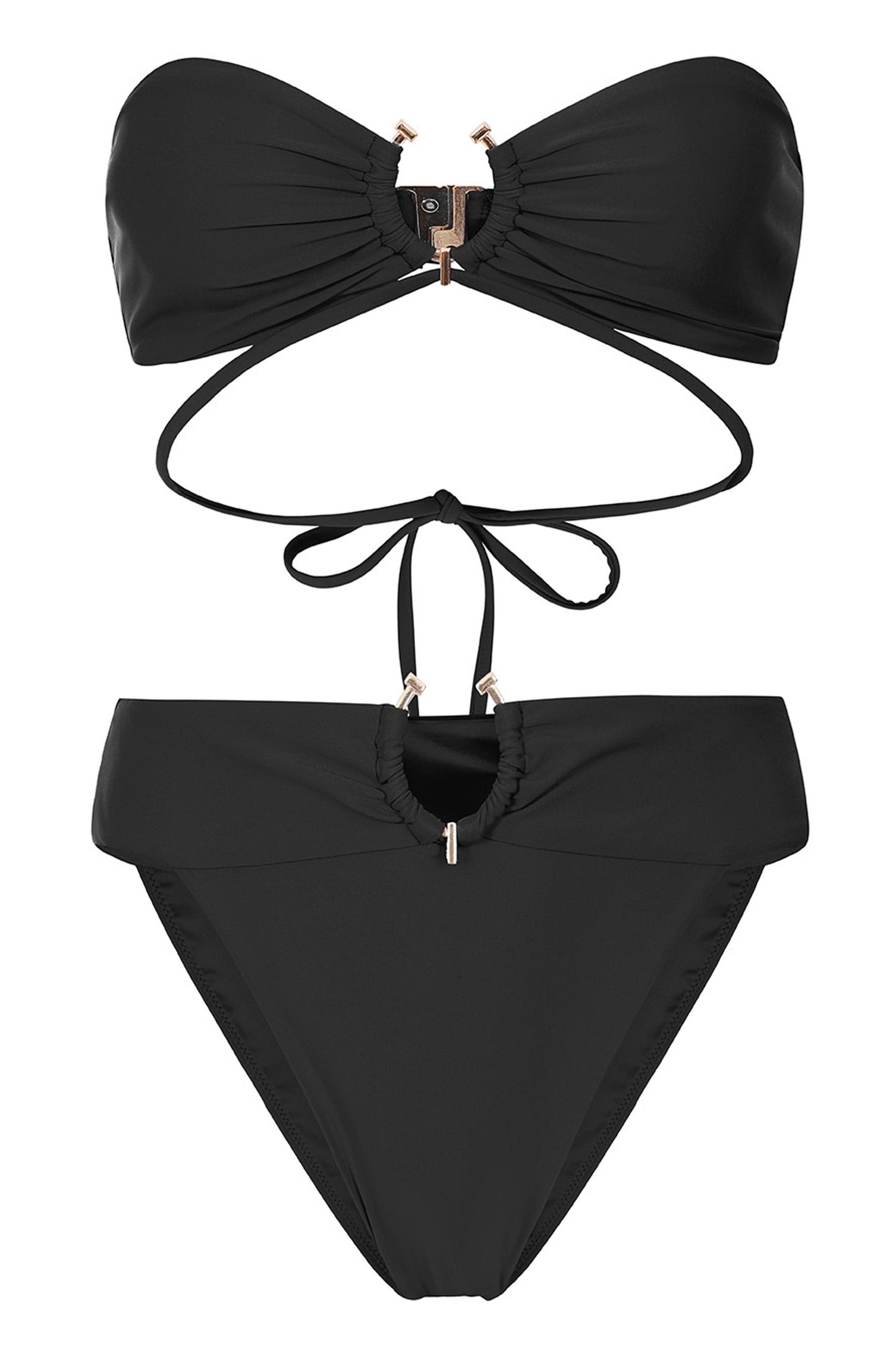Rises | Black High Waisted Bikini Bottoms
