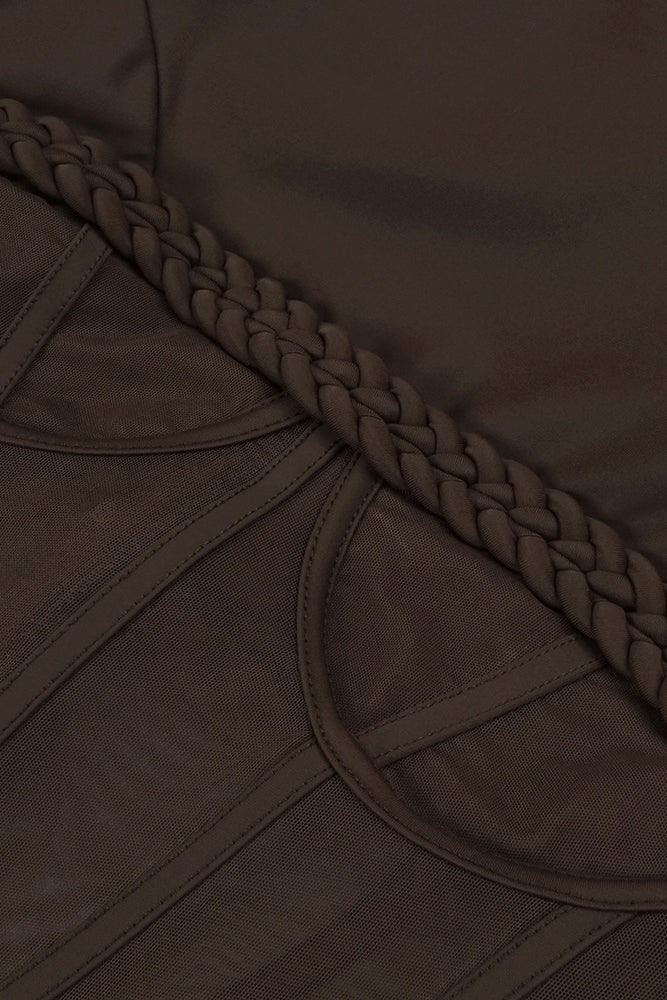 Corset Mesh Elegance Mirage Maxi Dress