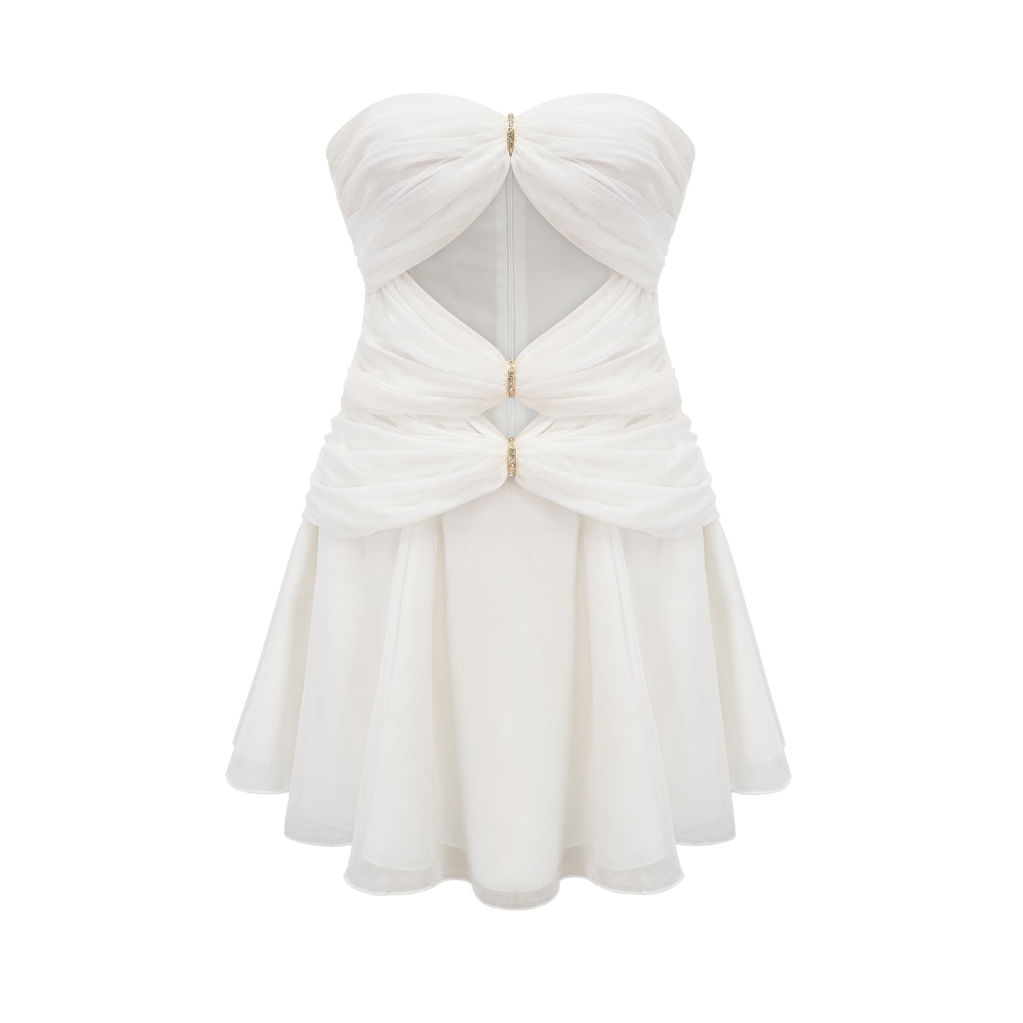 Émilienne cut-out pleated off-shoulder mini dress (US Only)