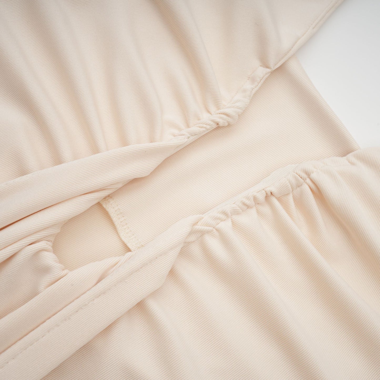 Géraldine white deep V-neck draped maxi dress