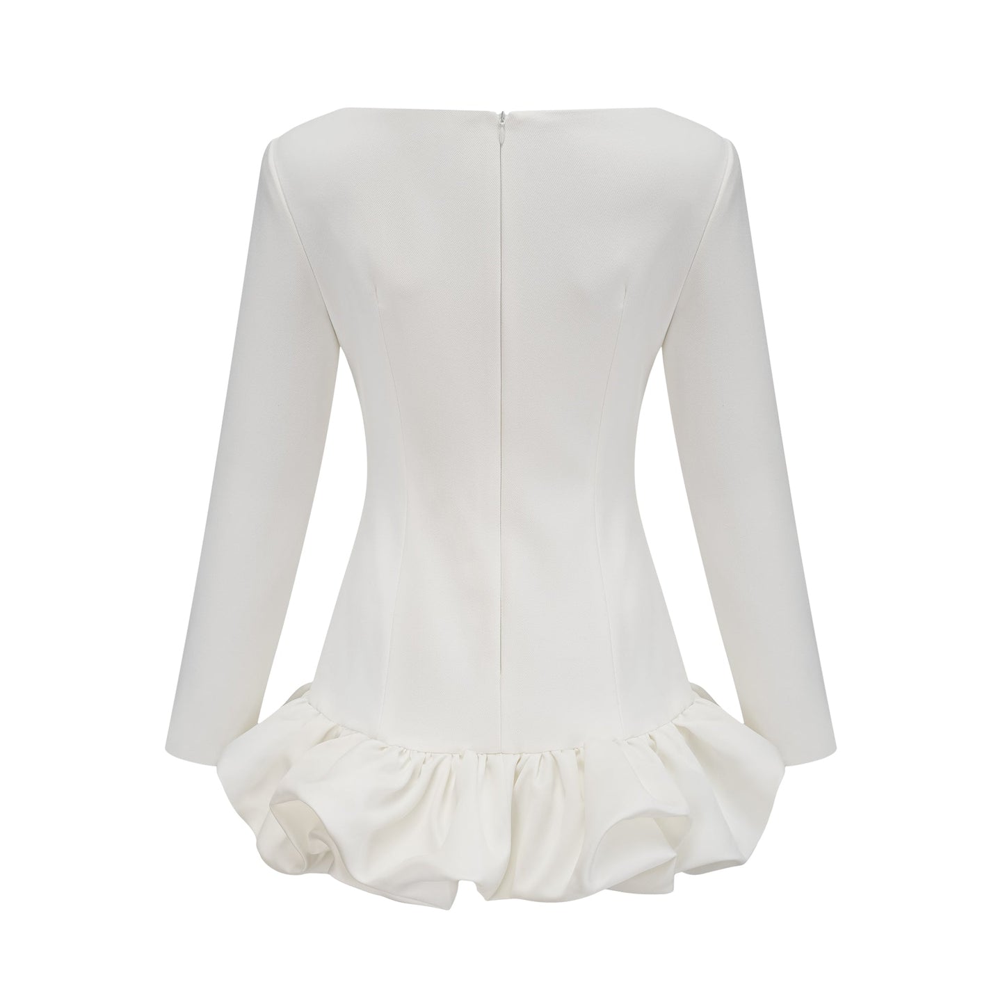 Elodie bubble-skirt mini dress in White