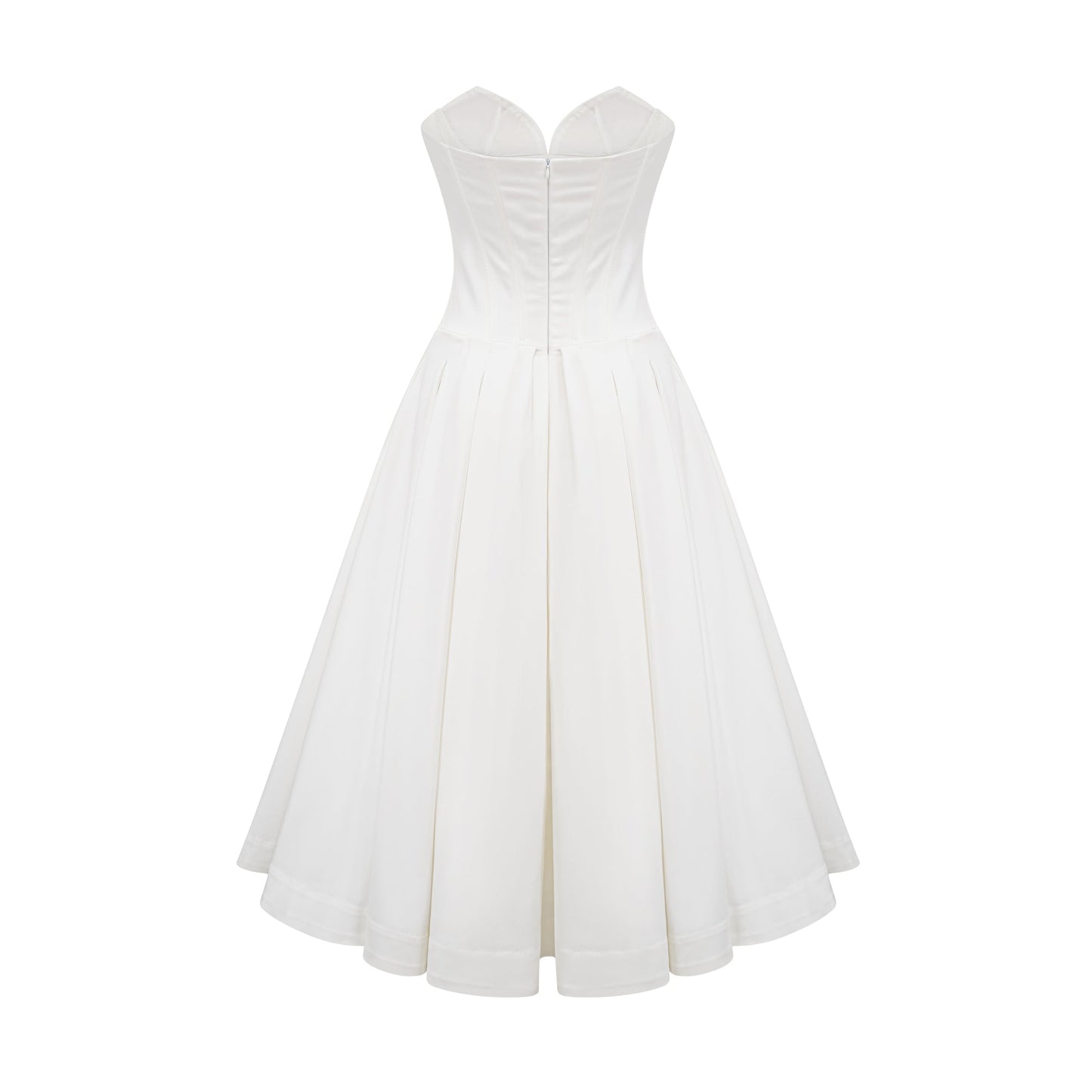 Katherine White Off-Shoulder Corset Midi Dress