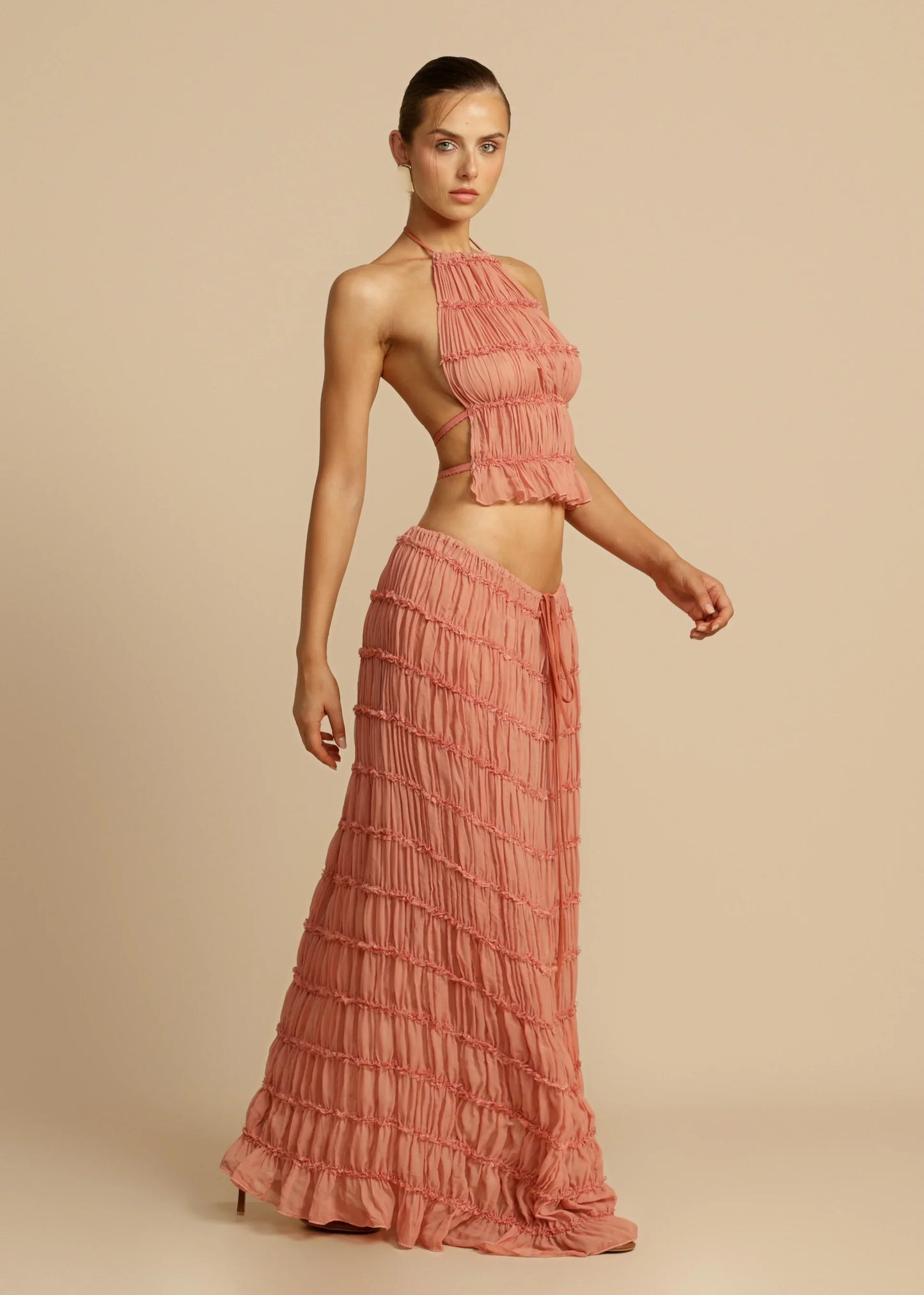 Maria Pleated Set – Blush