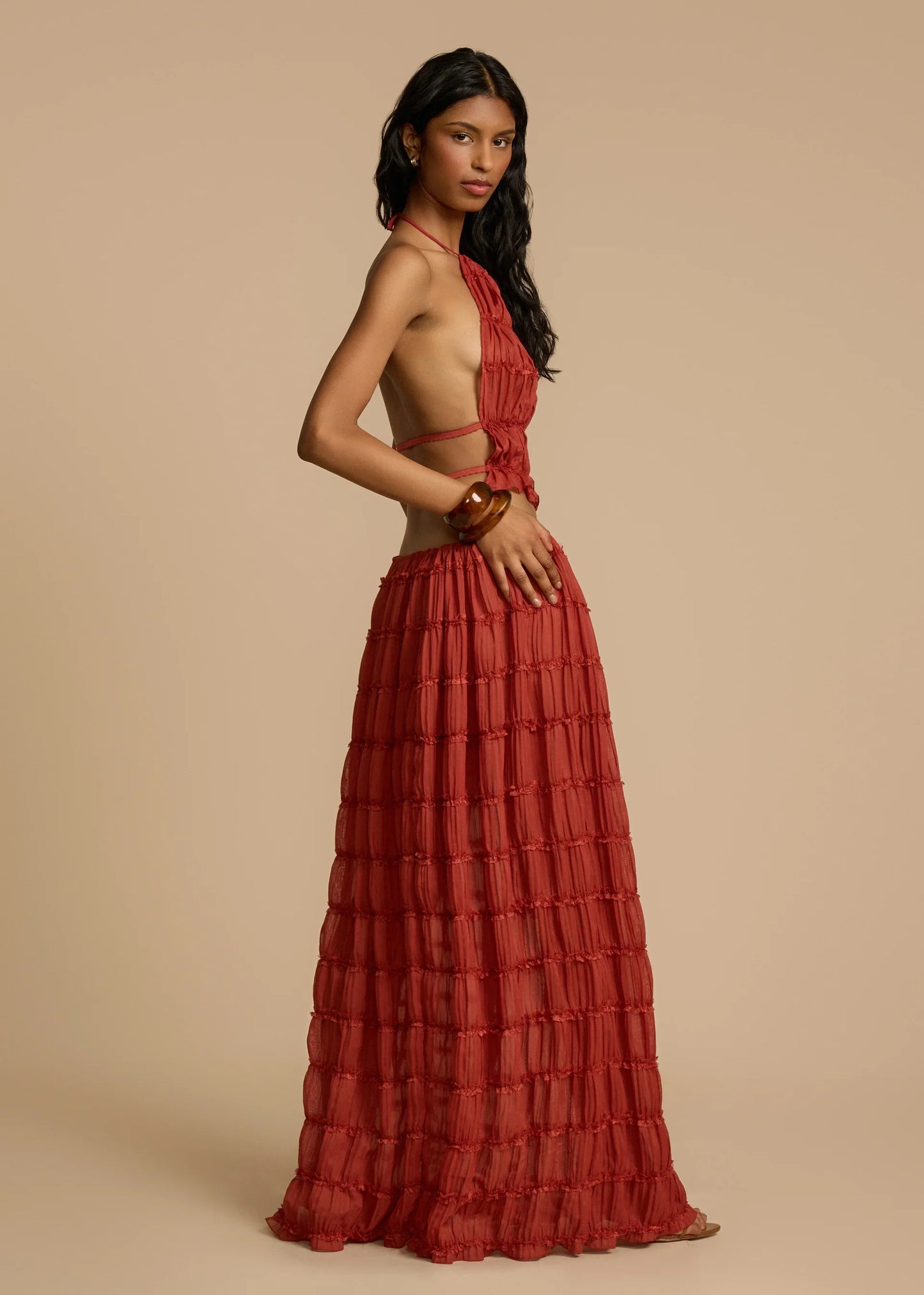 Maria Pleated Set – Cherry