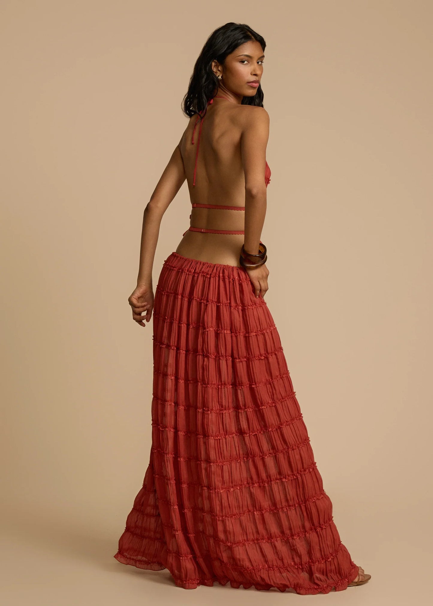 Maria Pleated Set – Cherry