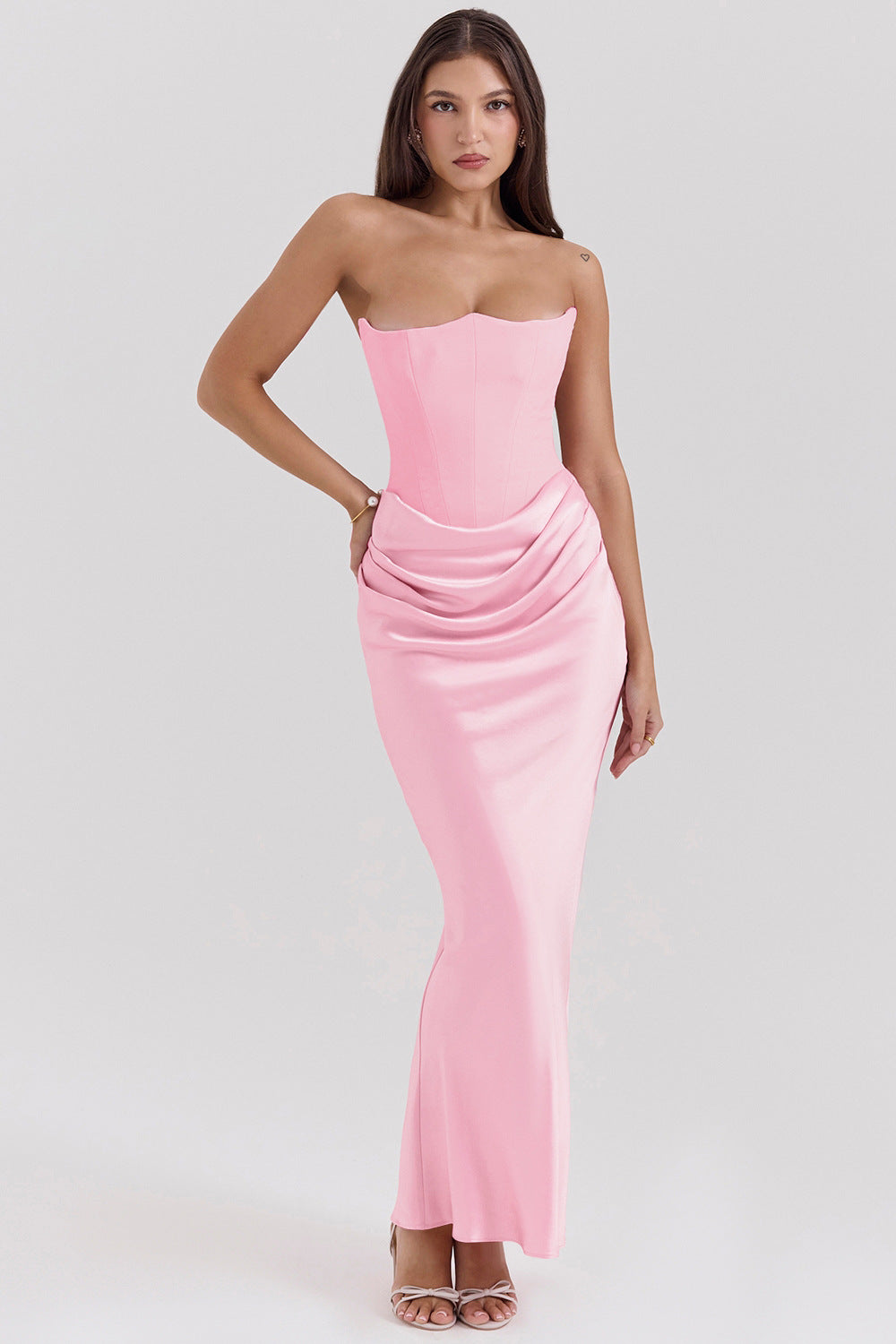 Rosalinda Robe Longue - Rose