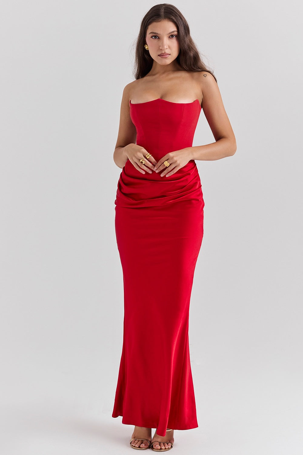 Rosalinda Robe Longue - Rouge