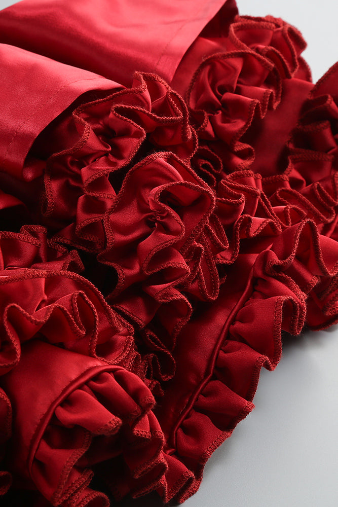 Strapless Ruffle Mini Dresss