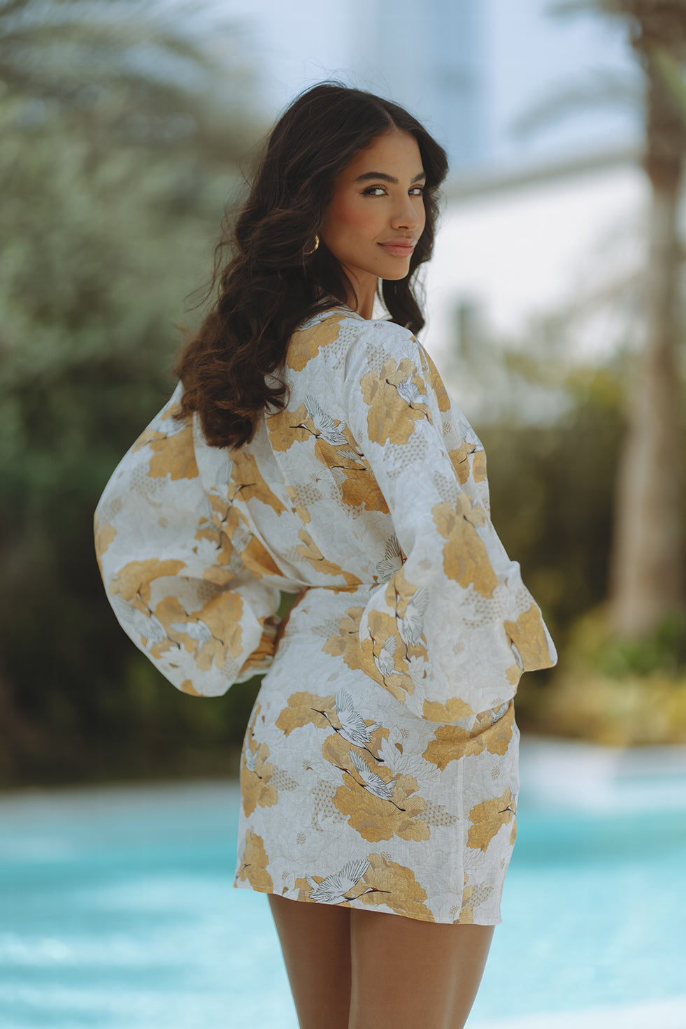 ROMARA LINEN DRESS - ORIENTAL BLOSSOM