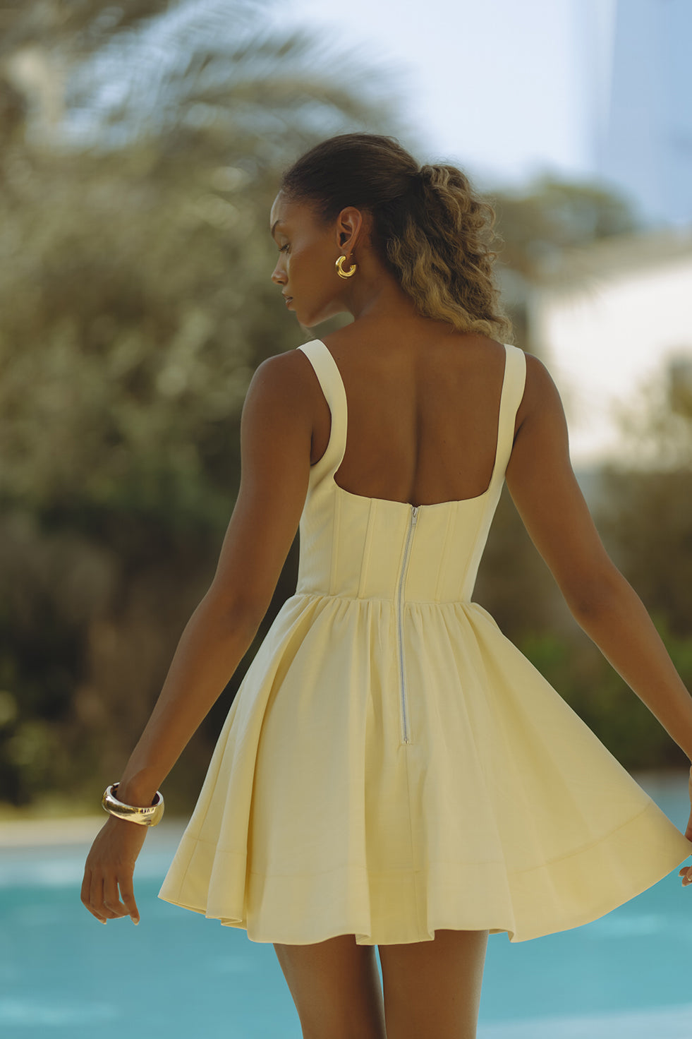 LARSON CORSET MINI DRESS - CANARY YELLOW