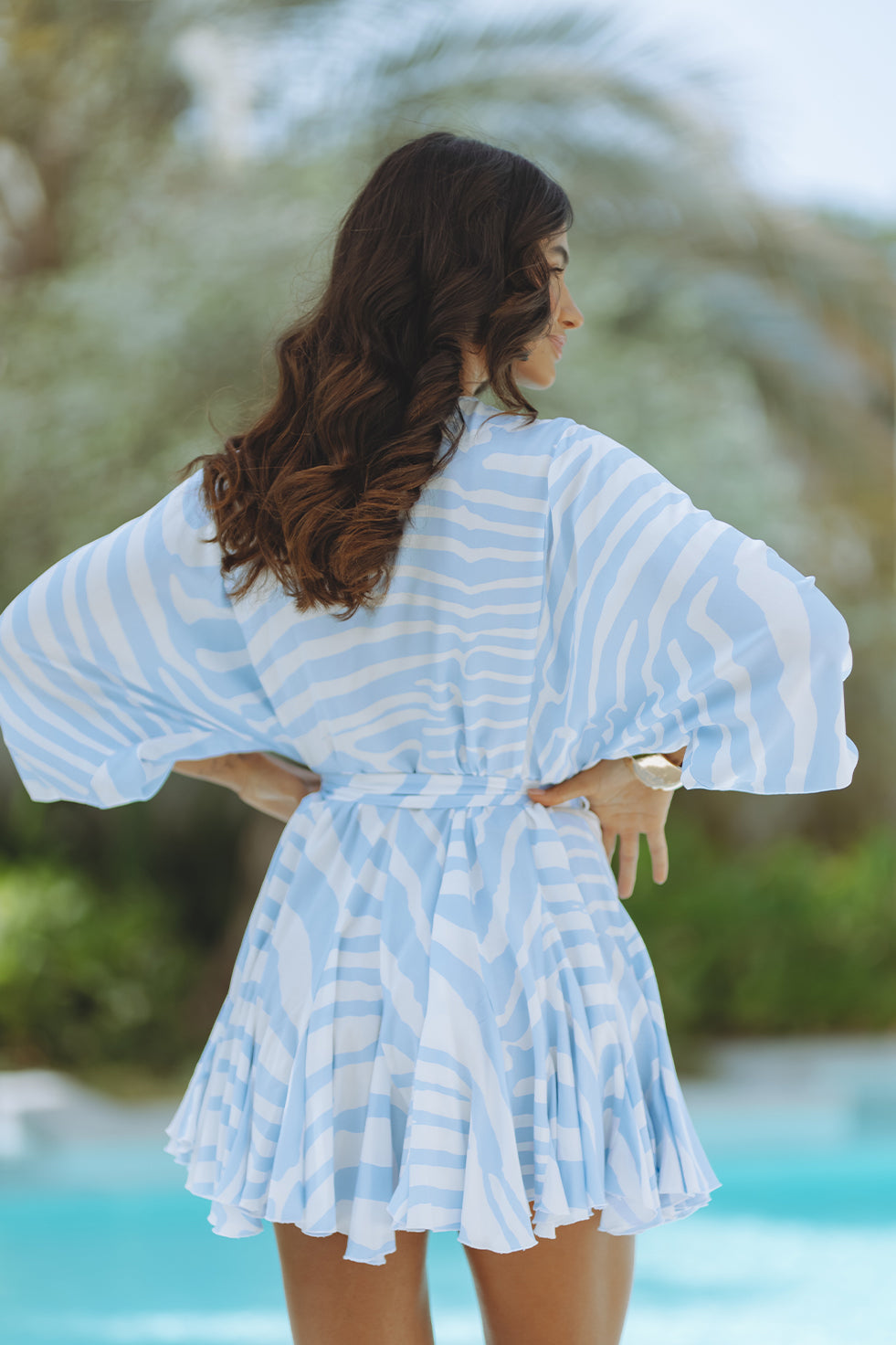 ZILPAH MINI DRESS - BLUE ZEPHYR