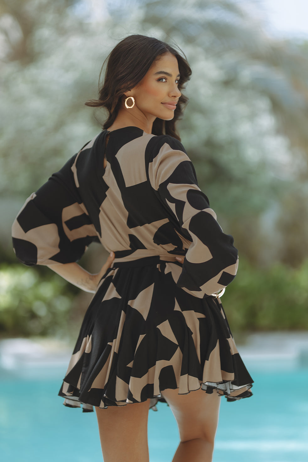 ZILPAH MINI DRESS - TIERRA ABSTRACT