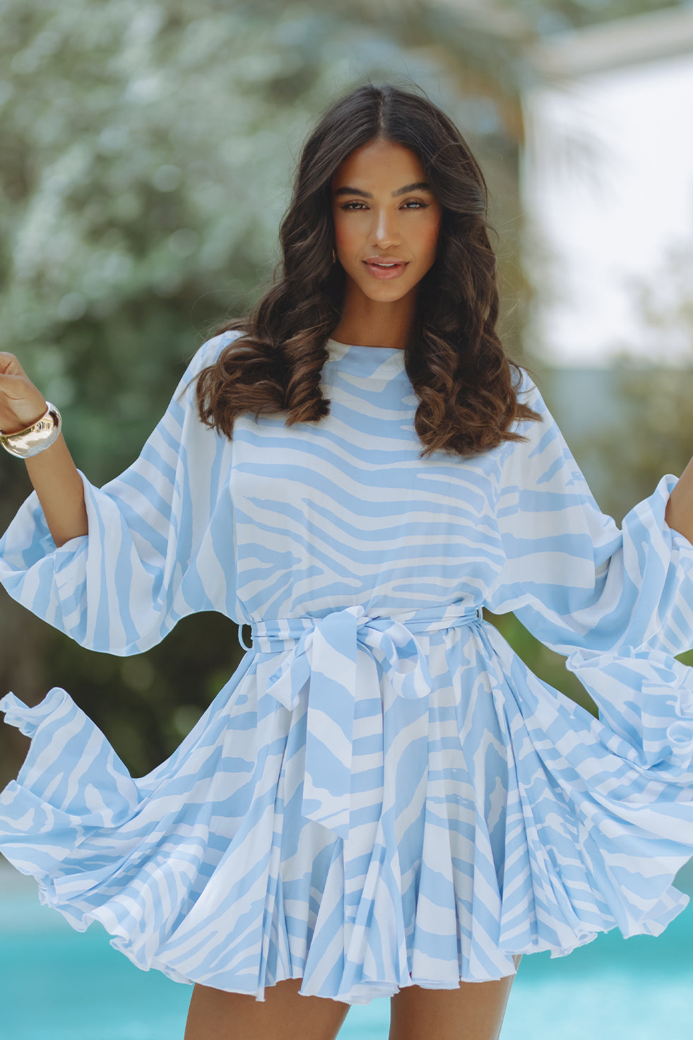 ZILPAH MINI DRESS - BLUE ZEPHYR