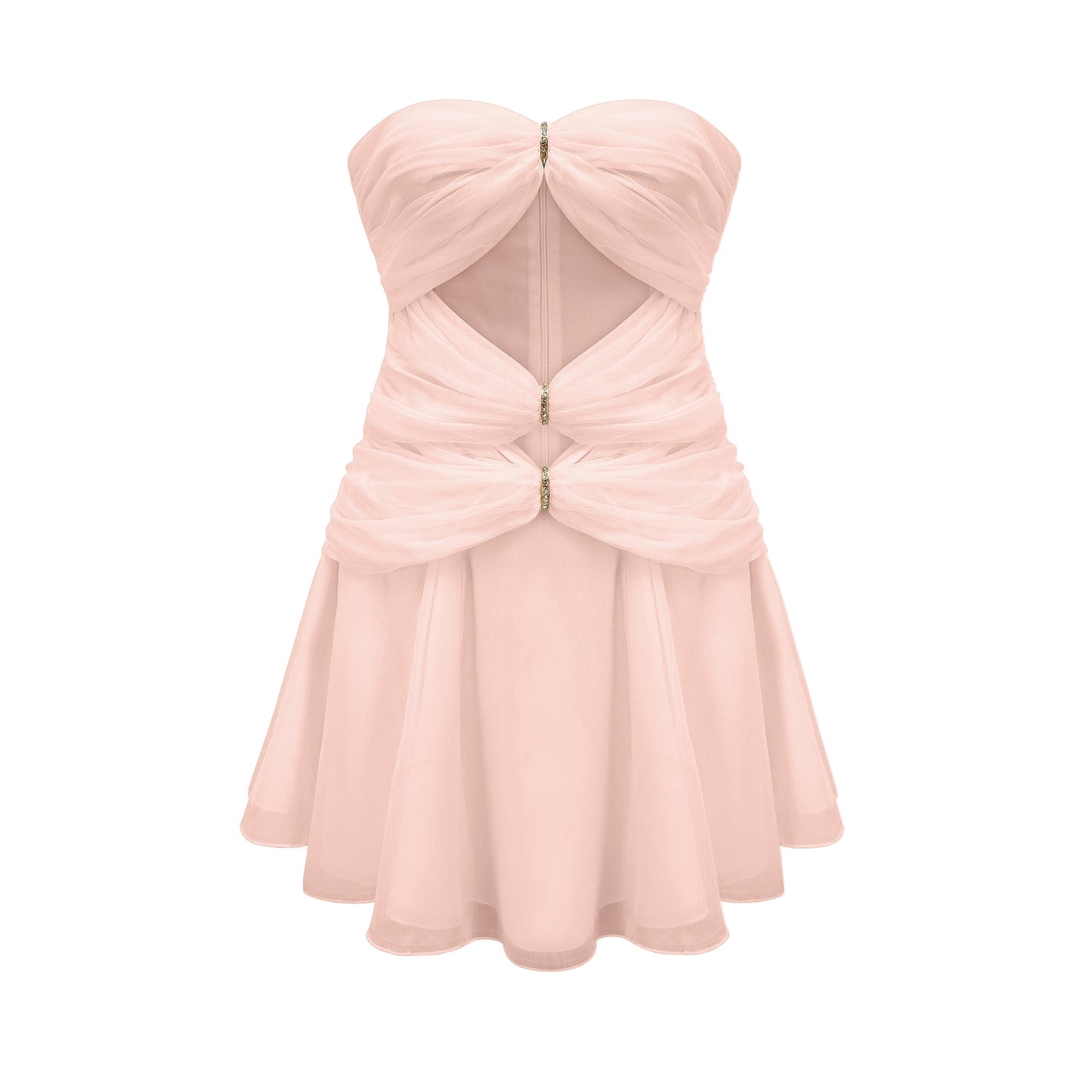 Émilienne cut-out pleated off-shoulder mini dress (US Only)