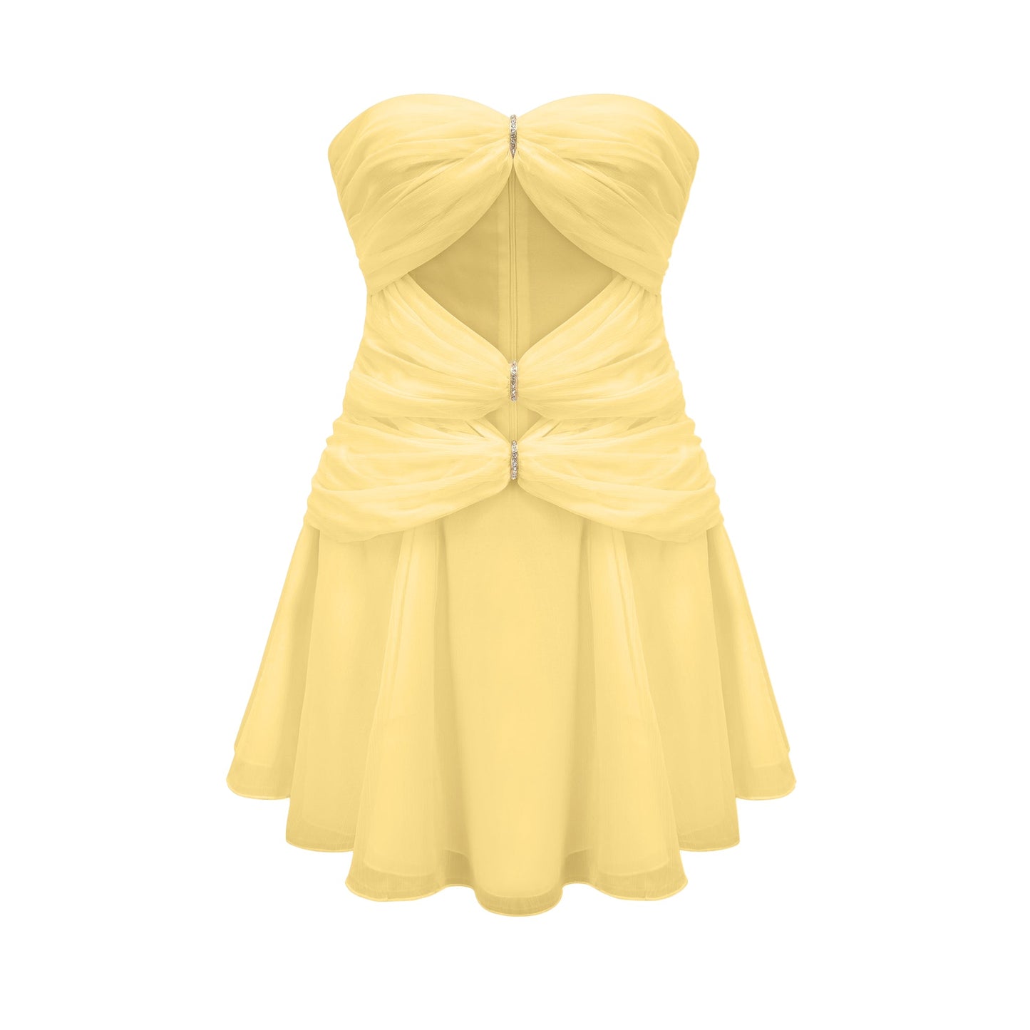 Émilienne cut-out pleated off-shoulder mini dress (US Only)