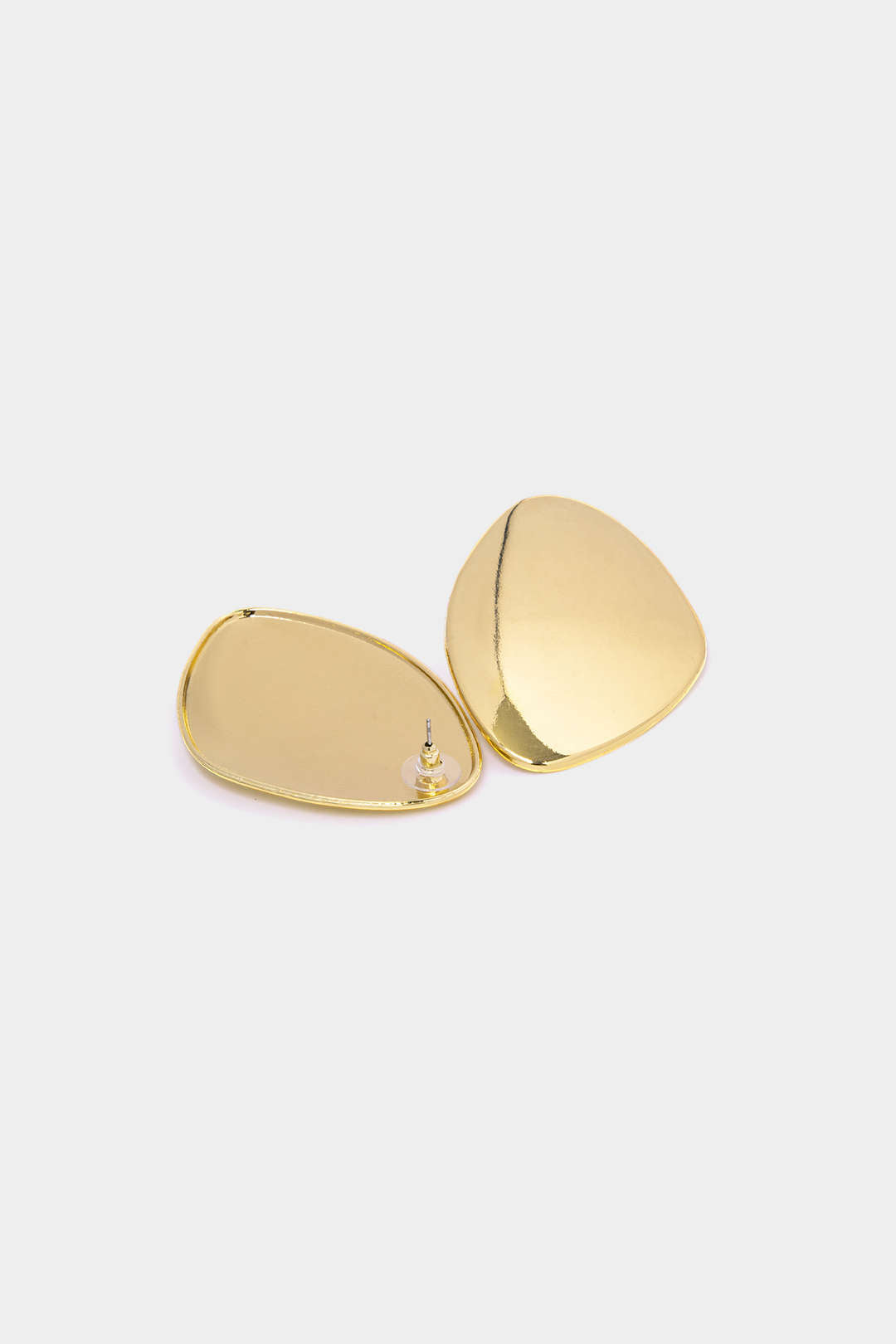 Pebble Shape Metallic Geometric Irregular Earrings