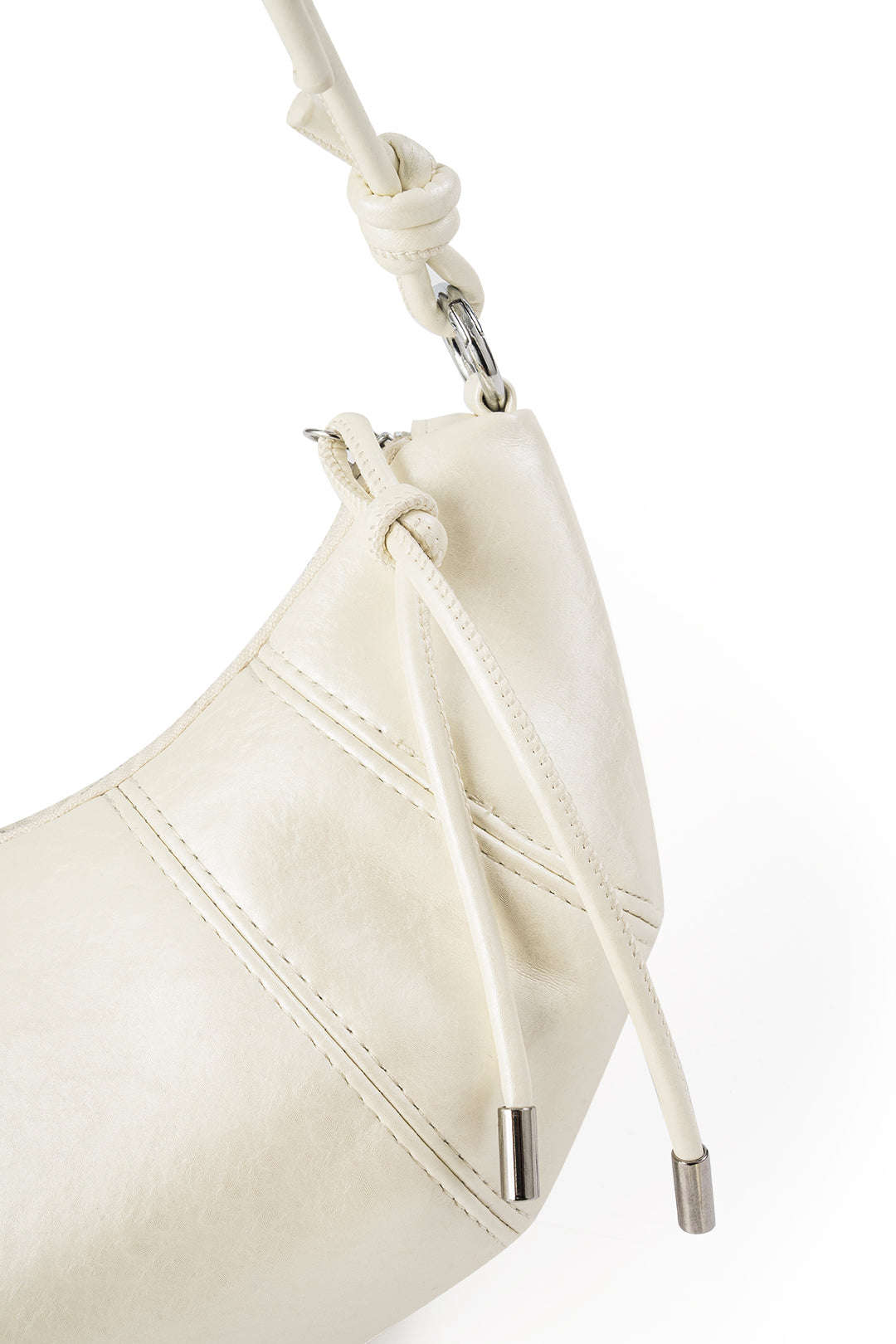Faux Leather Horn Seamdetail Cross-Body Bag