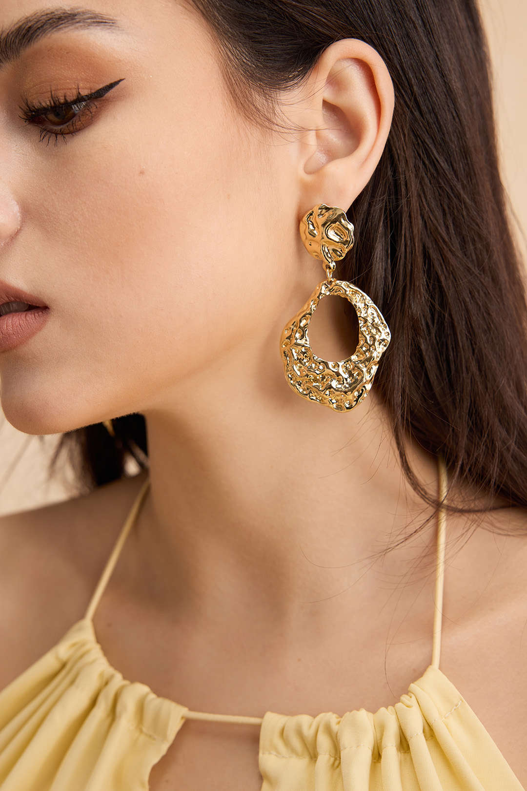 Metal Textured Irregular Earrings