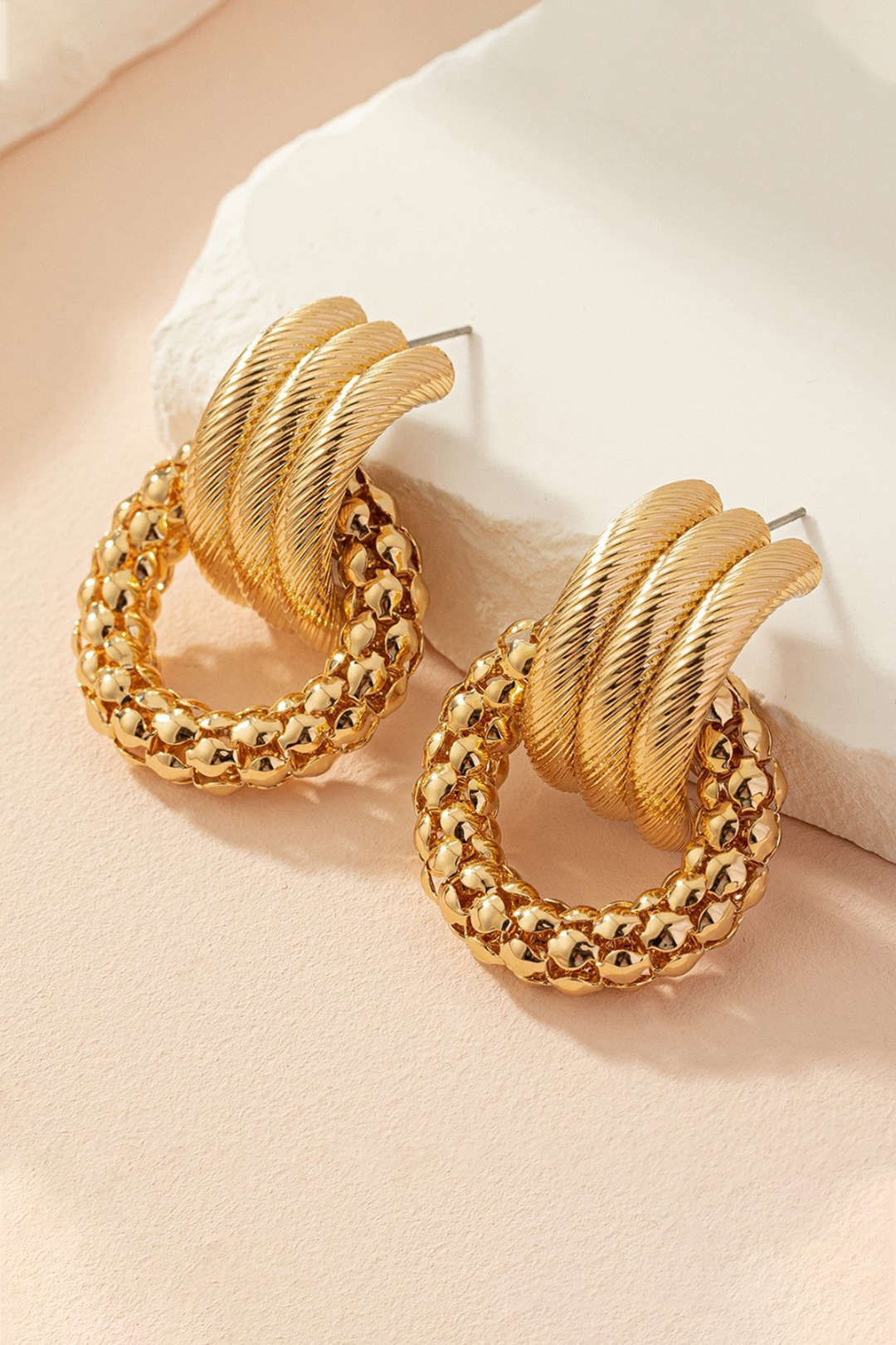 Metal Crossed Earrings