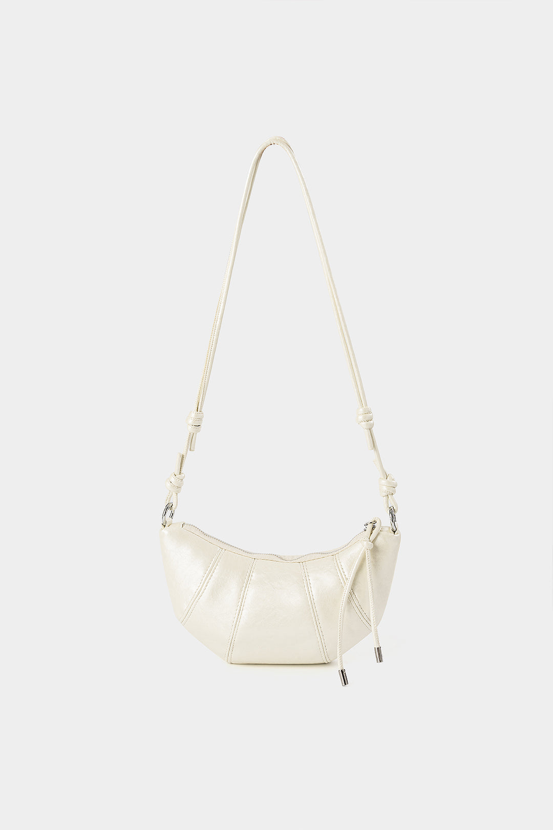 Faux Leather Horn Seamdetail Cross-Body Bag