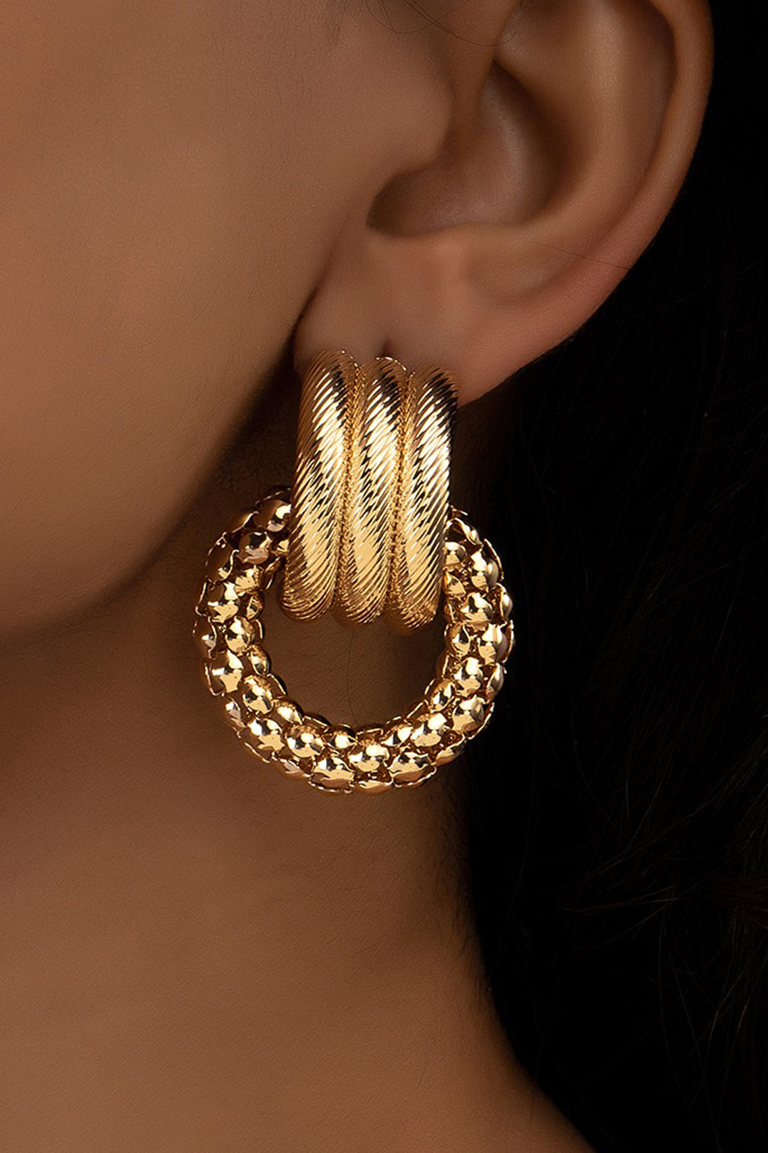 Metal Crossed Earrings