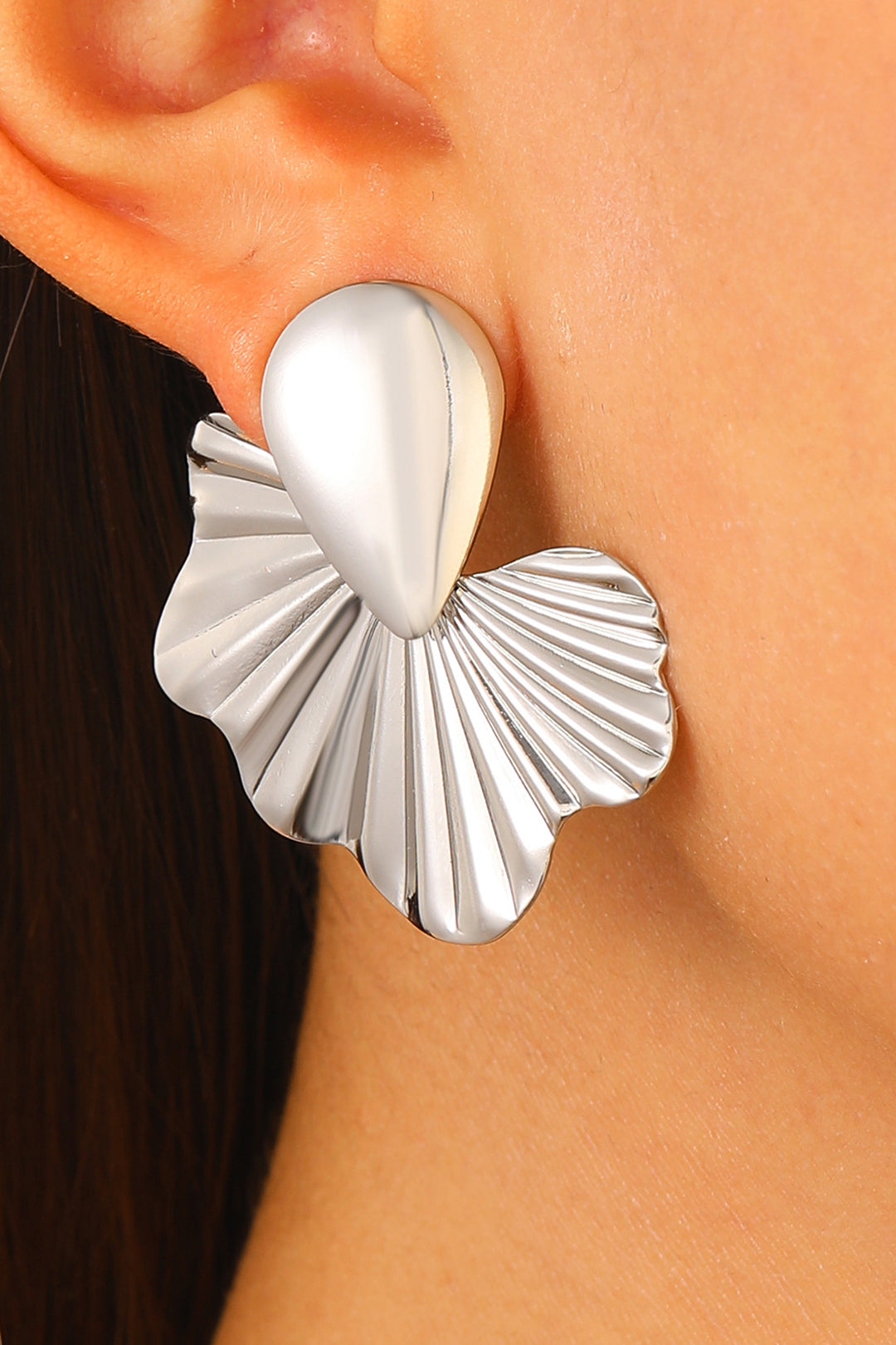 Metallic Ruched Earrings