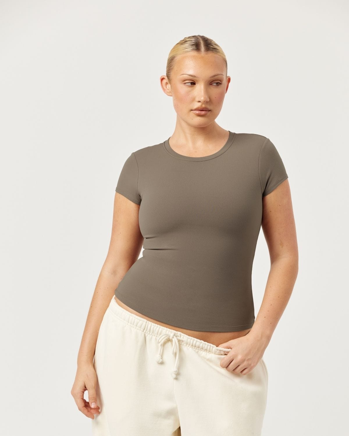 Form Capped Sleeve Tee | Chocolate Chip