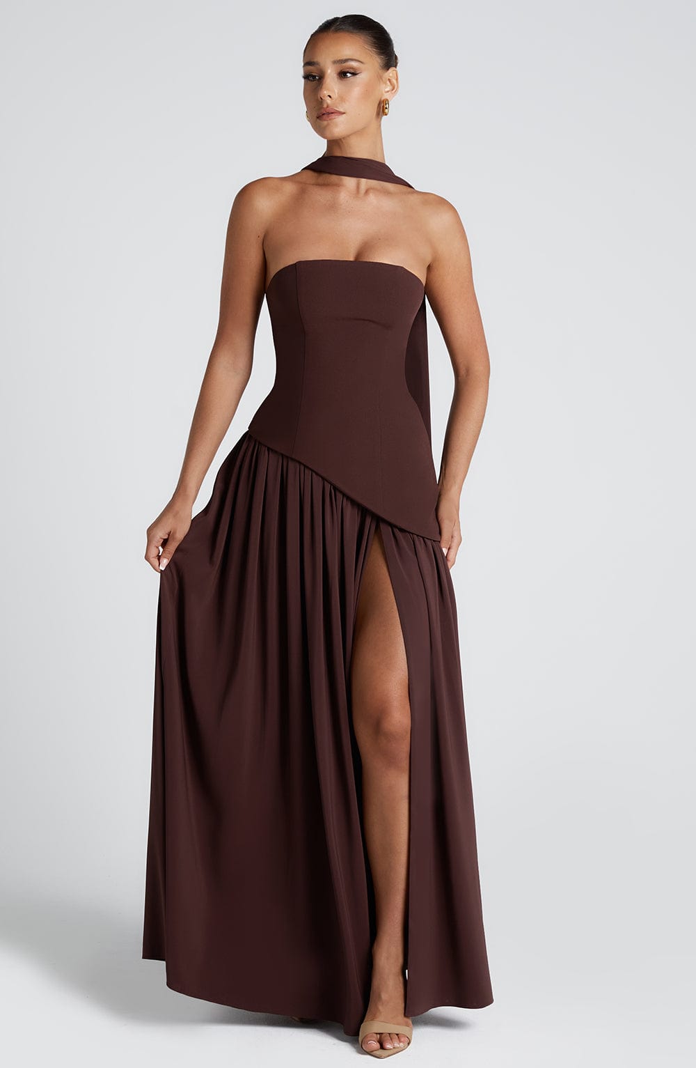 Esa Maxi Dress - Plum Brown