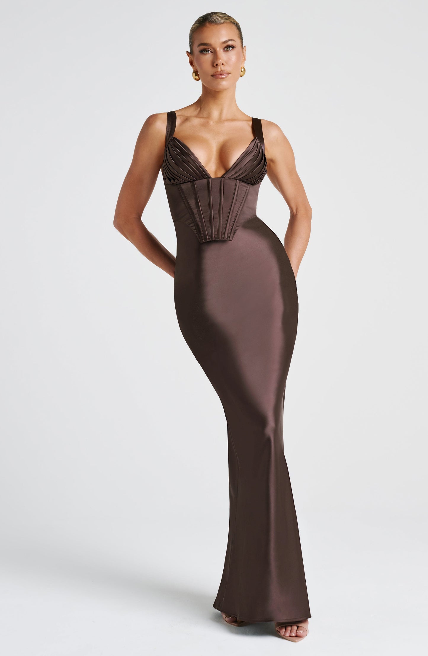 Shae Maxi Dress - Plum Brown